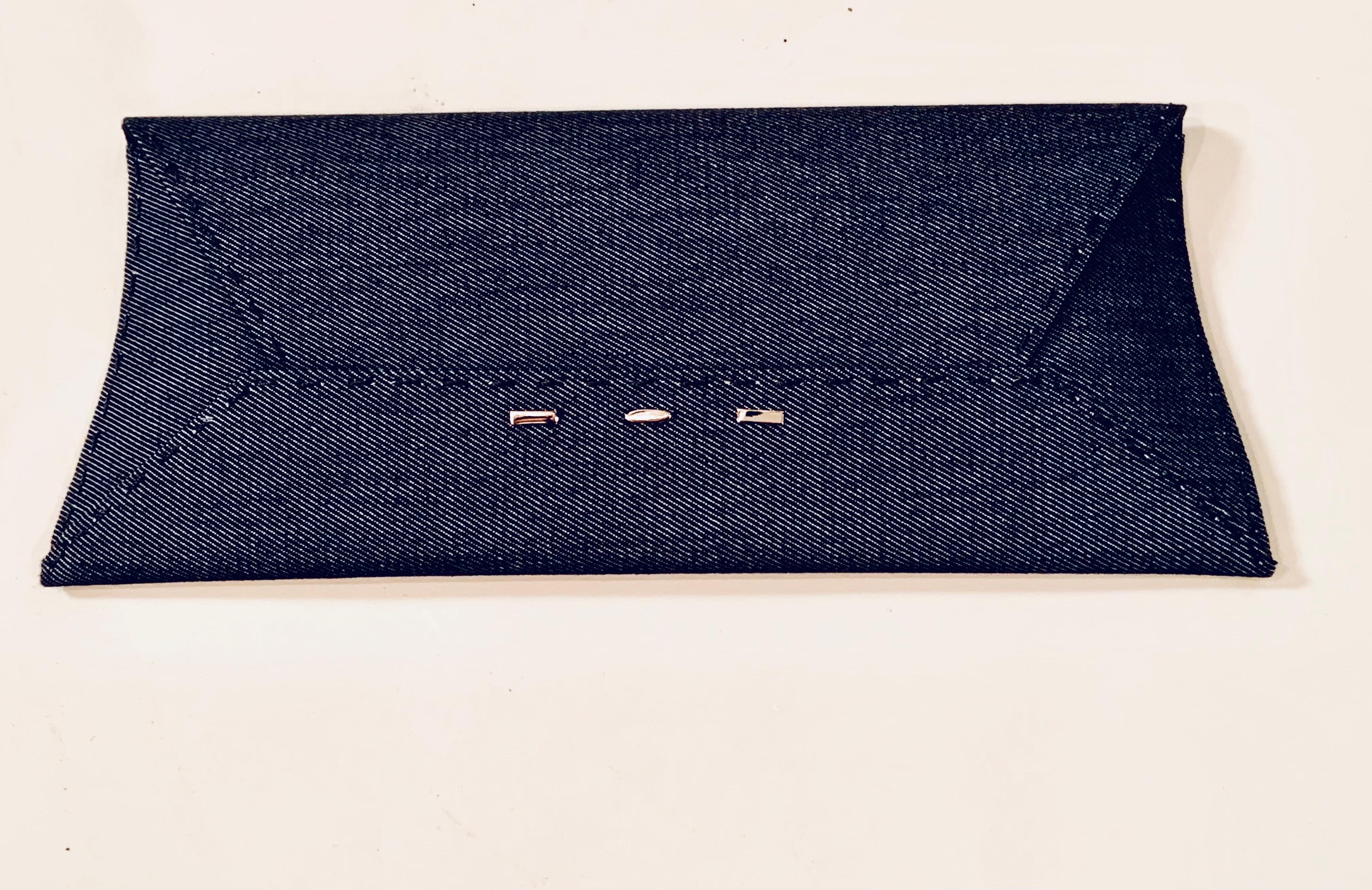 VBH Dark Blue Denim Limited Edition Stretch Bag In Excellent Condition In New Hope, PA