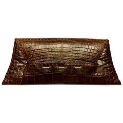 VBH Dark Chocolate Brown Alligator Limited Edition Manila Bag