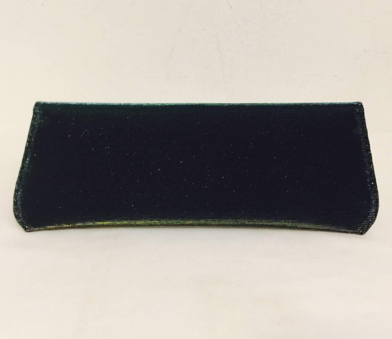 Black VBH Limited 1st Edition Iridescent Emerald Elongated Envelope Clutch 025/500 For Sale