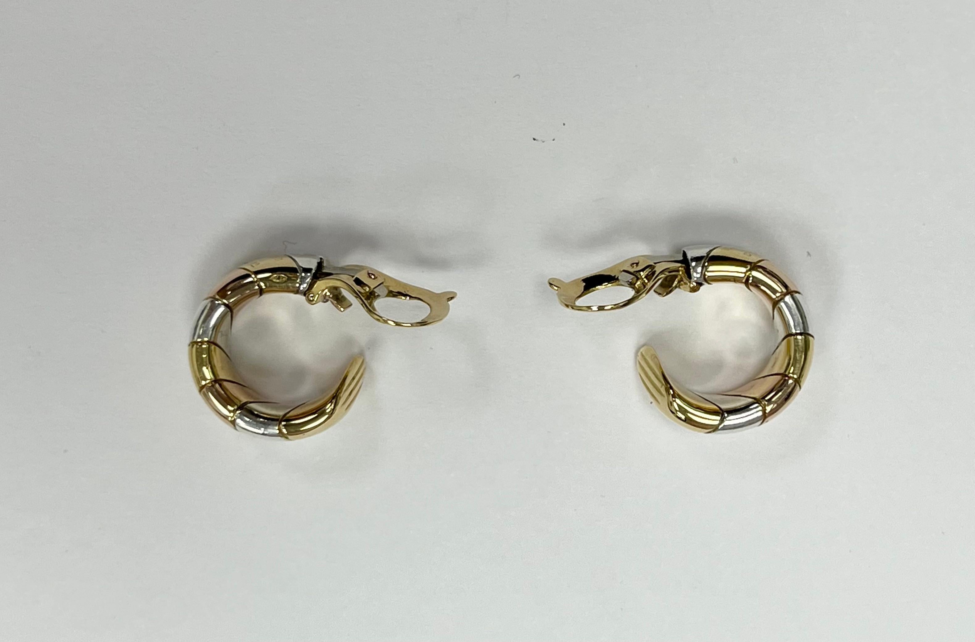 VCA 18K and Silver Hoops Earrings For Sale 1