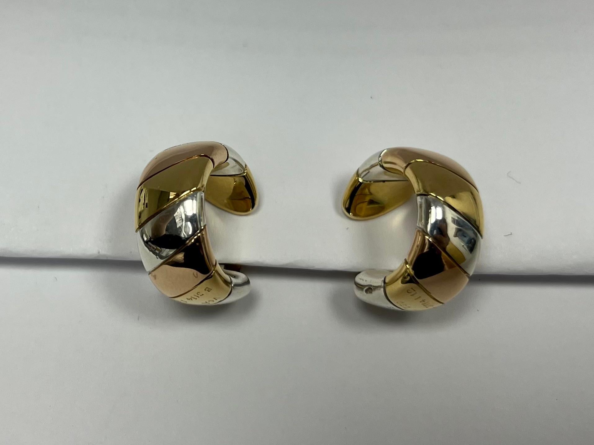 VCA 18K and Silver Hoops Earrings For Sale 5