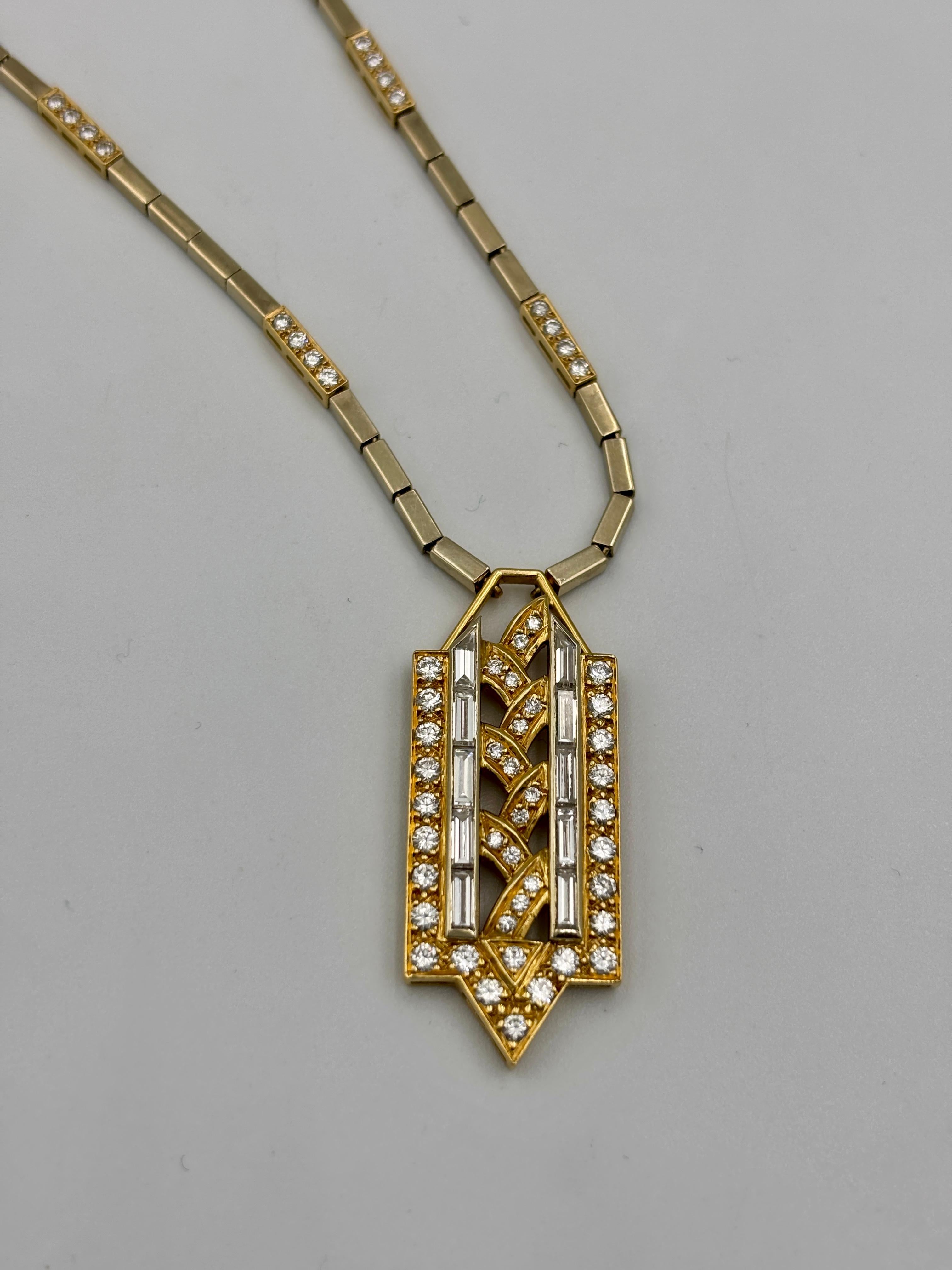 Pendente VCA 1960 Pery et Fils in oro 18k e diamanti In condizioni buone in vendita a London, GB