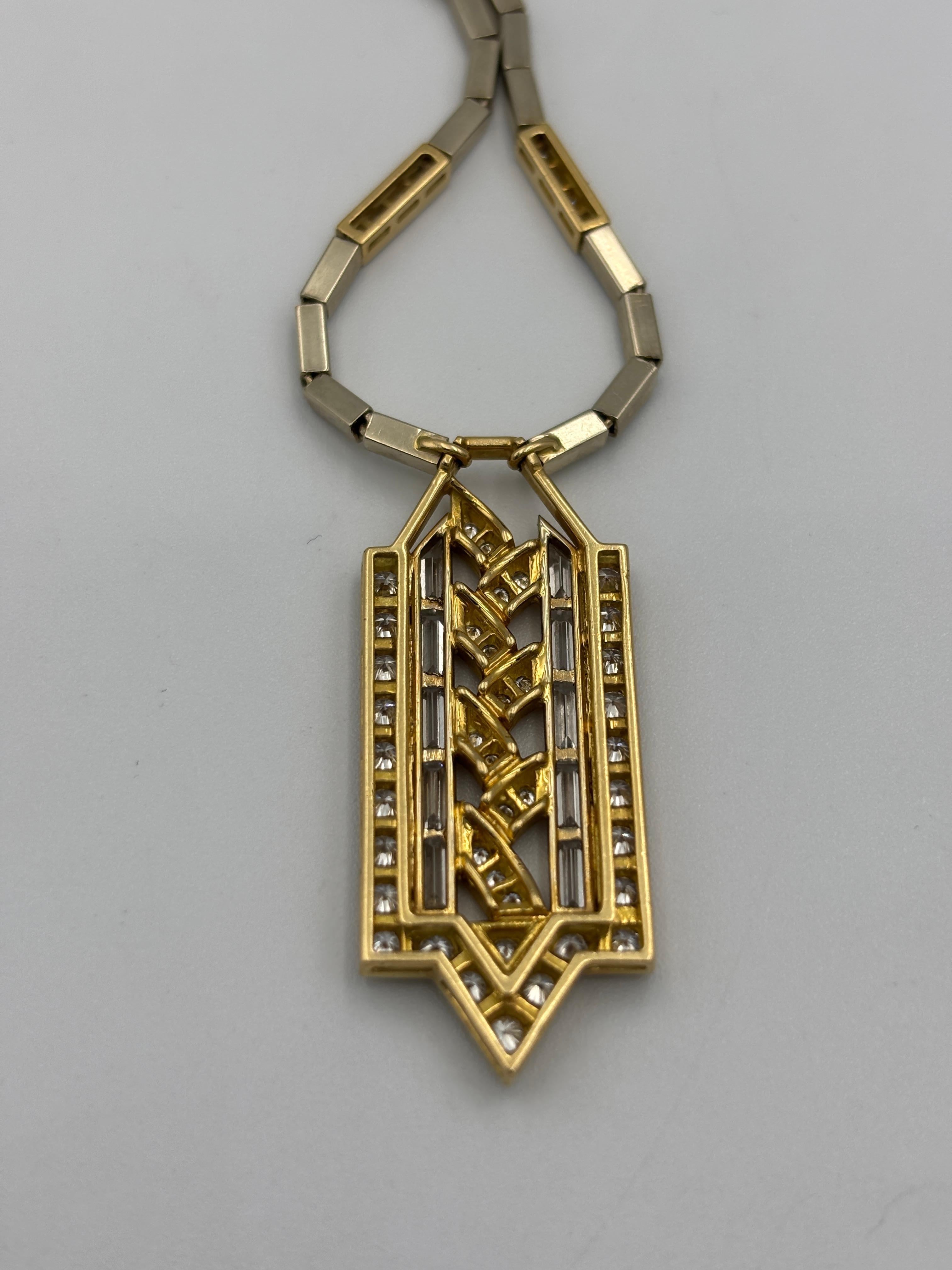 da uomo o donna Pendente VCA 1960 Pery et Fils in oro 18k e diamanti in vendita