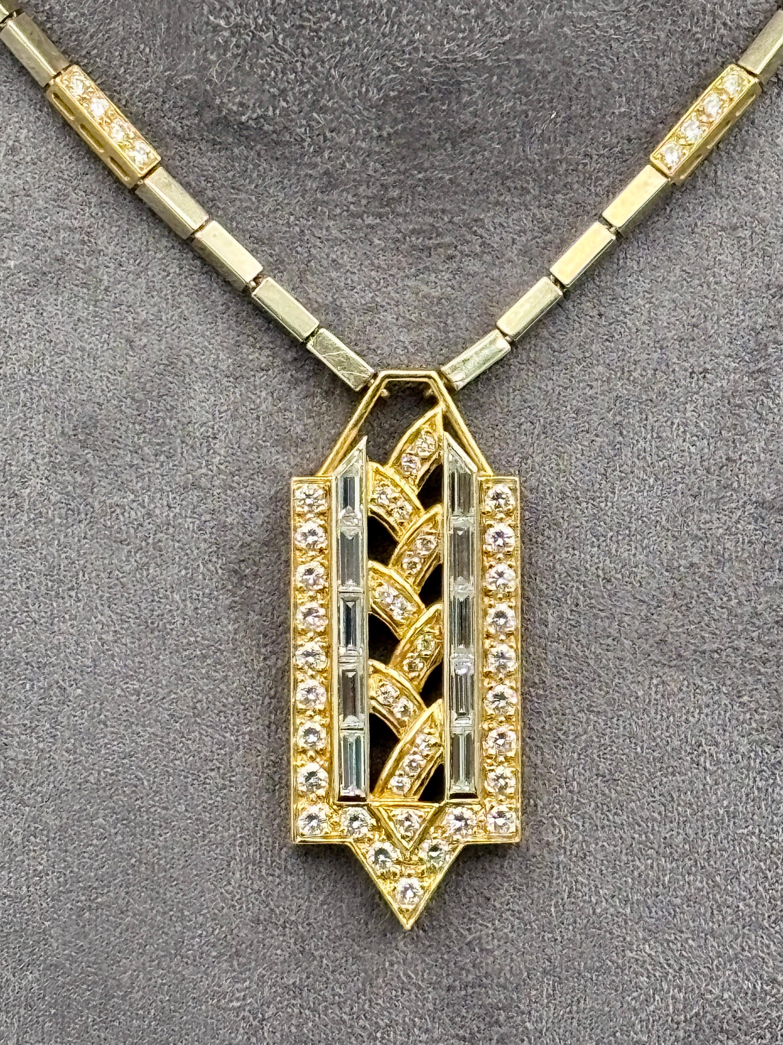 Pendente VCA 1960 Pery et Fils in oro 18k e diamanti in vendita 1