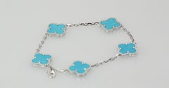 VCA Alhambra Turquoise Necklace 20 motif and Bracelet 5 motif in 18K