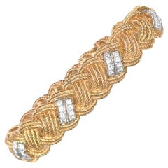 VCA Diamond and Gold Bracelet, Platinum and 18k Yellow Gold