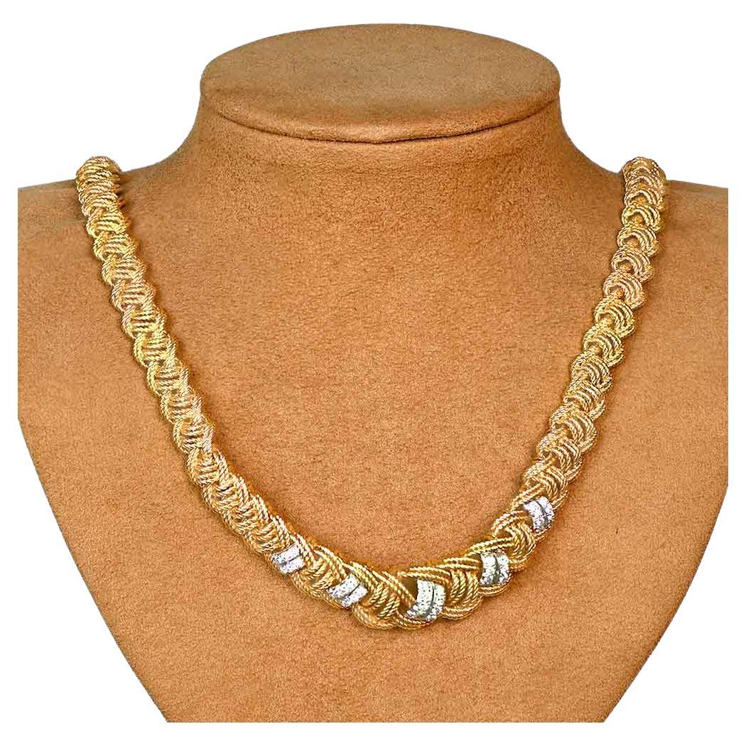 VCA Diamant- und Gold-Halskette, D-F Farbe, VVS1-VS1 Reinheit, Platin & 18k Gold