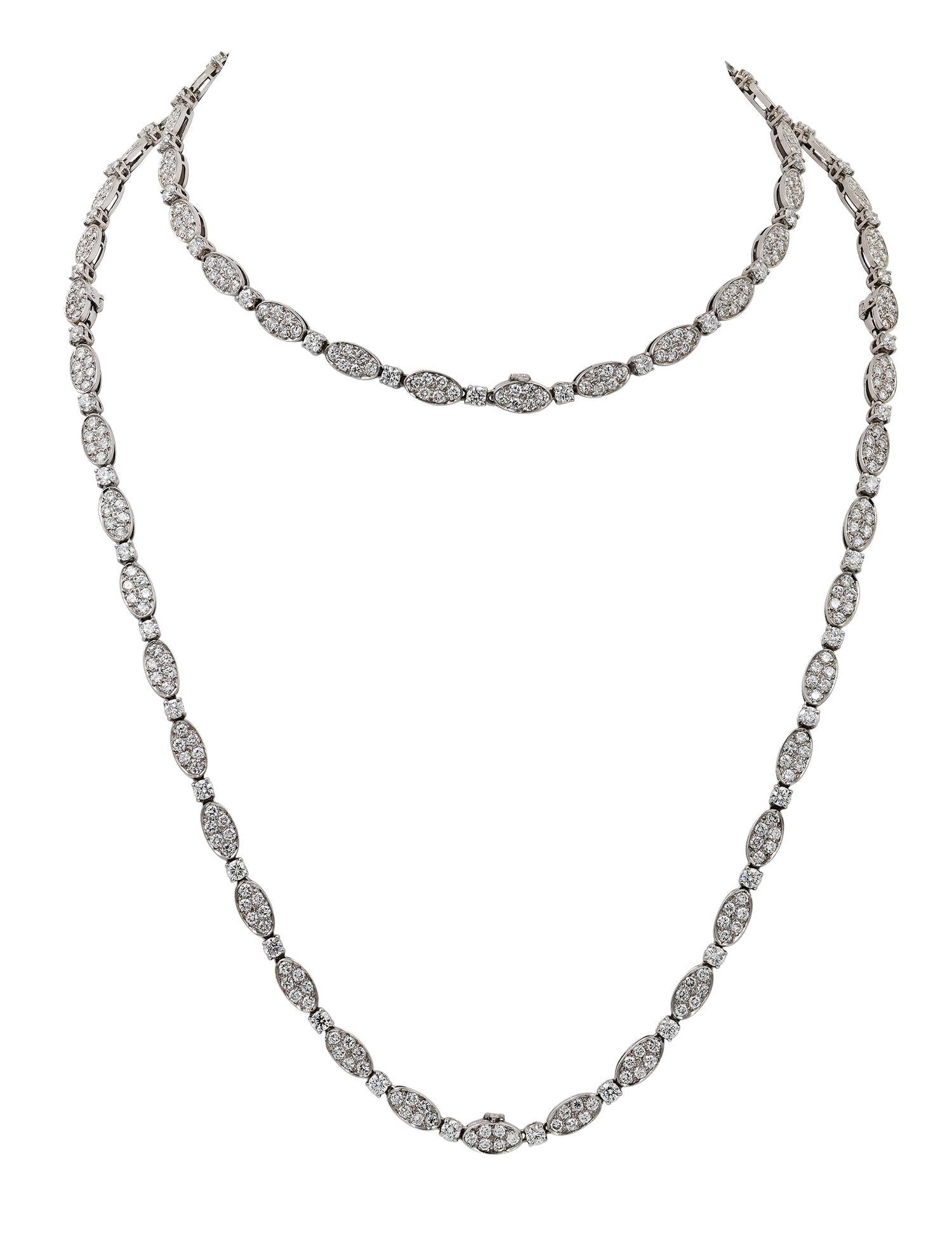 Round Cut VCA diamond necklace For Sale