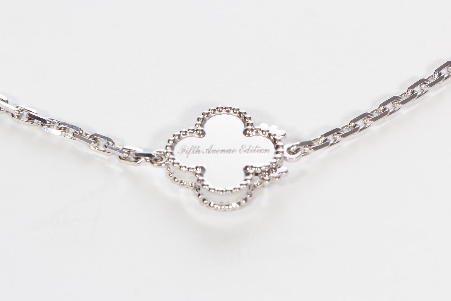 VCA Fifth Avenue Edition Magic Alhambra 16 Motif Necklace 18k Diamond Onyx BNP 2