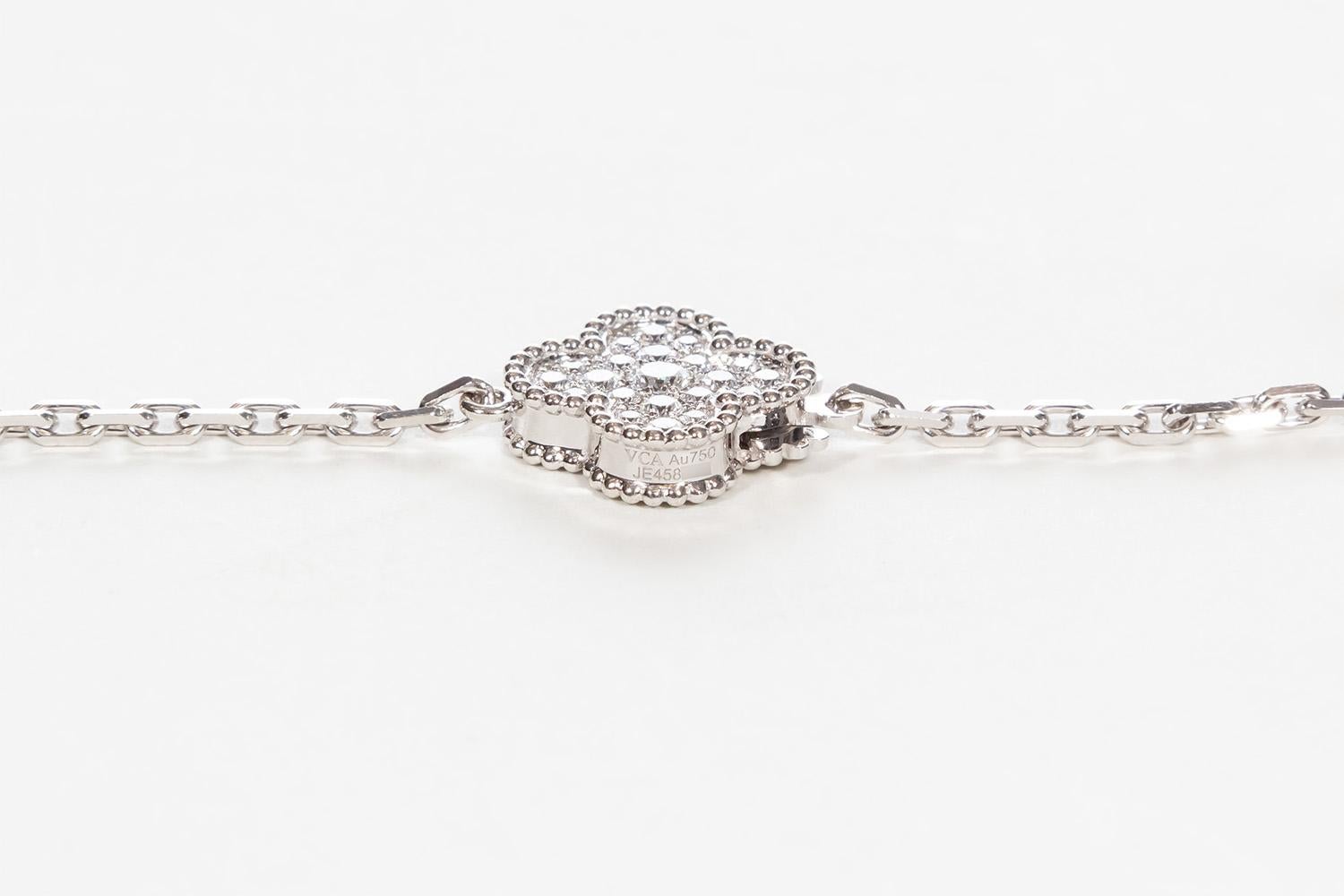 VCA Fifth Avenue Edition Magic Alhambra 16 Motif Necklace 18k Diamond Onyx BNP 3