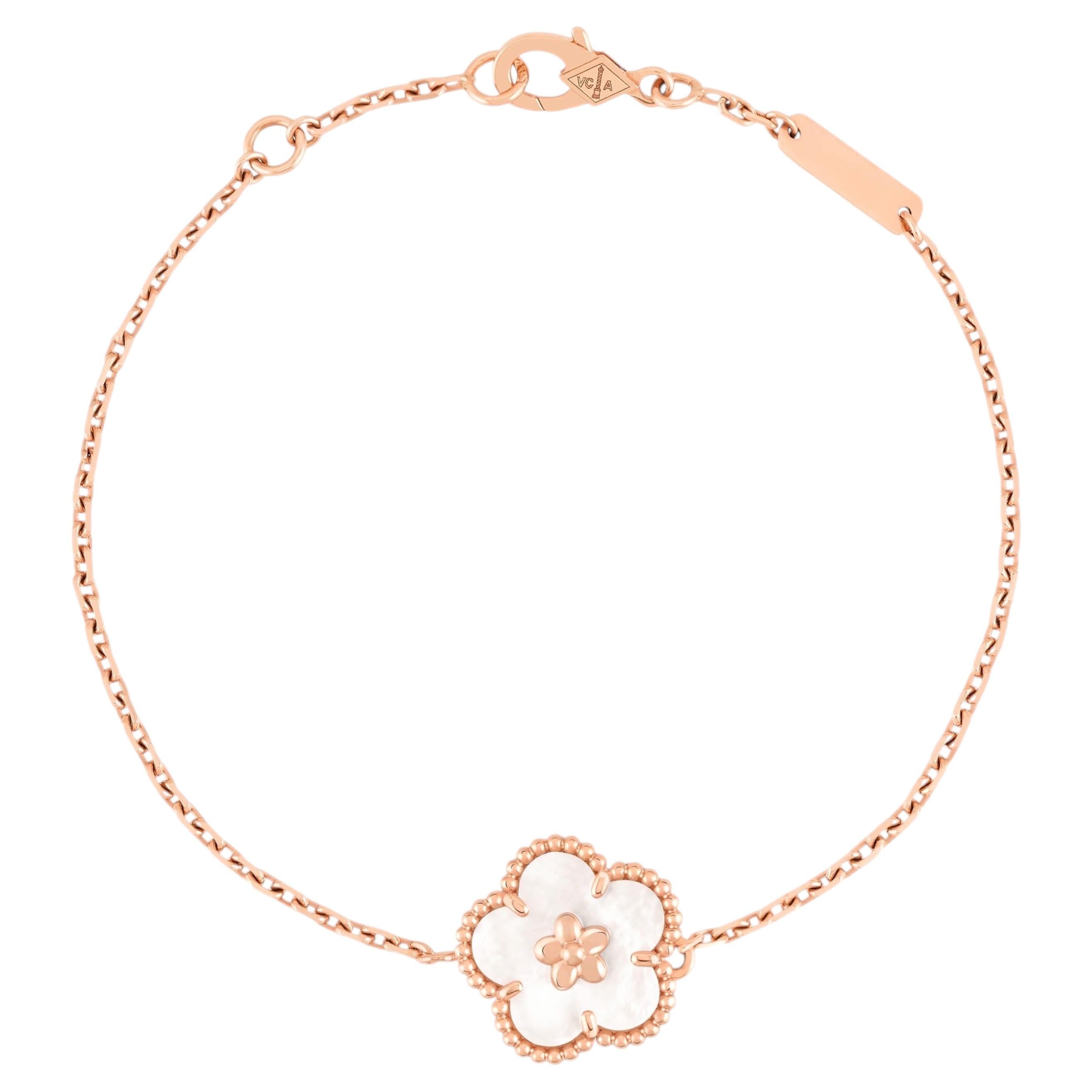 Bracciale VCA Lucky Spring Plum Blossom, oro rosa 18 carati, madreperla in vendita