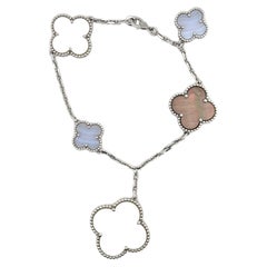 VCA Magic Alhambra Bracelet White Gold, Chalcedony & Mother-of-pearl