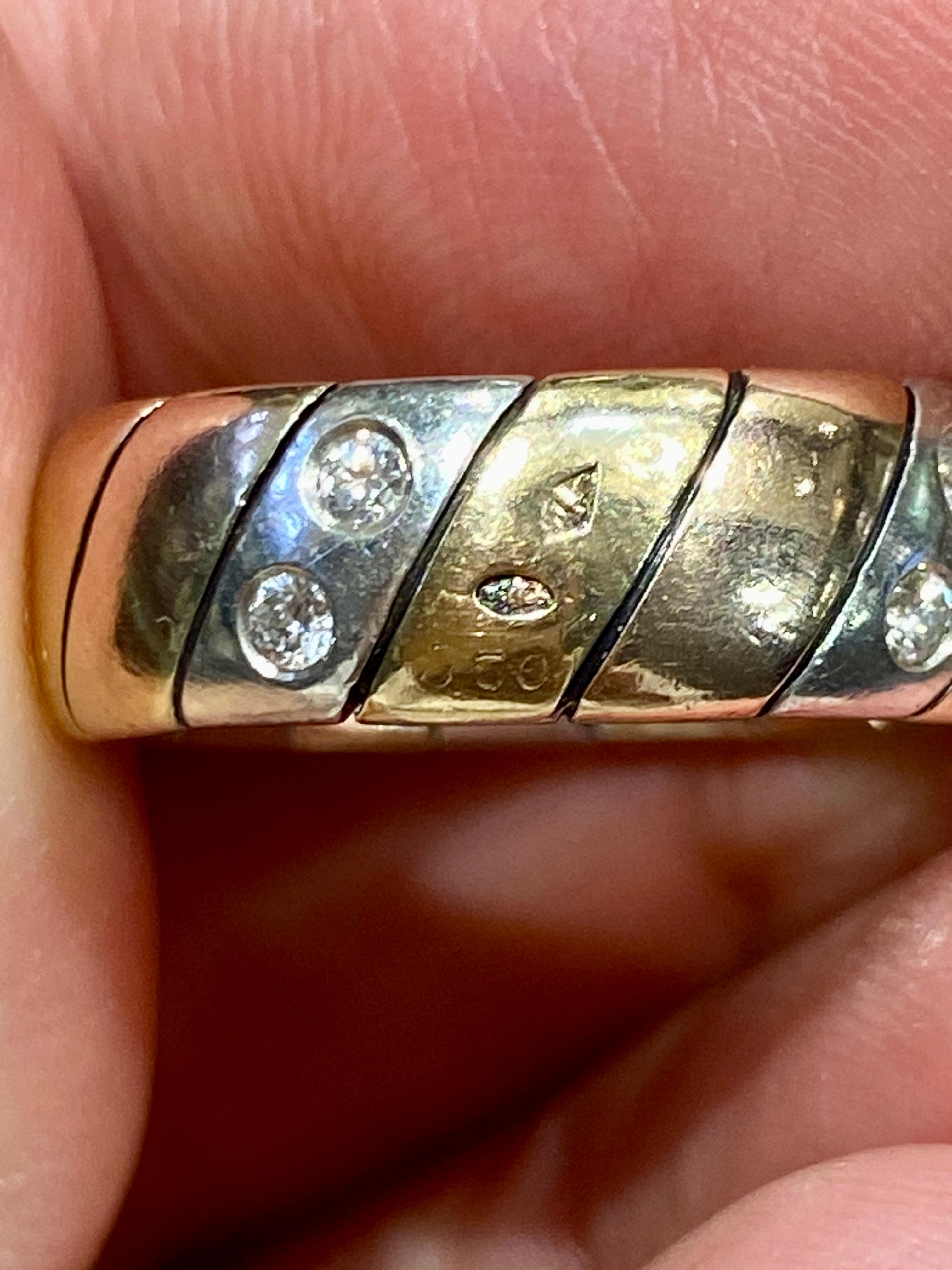 Women's or Men's VCA silver, yellow and rose gold engagement ring with diamonds For Sale