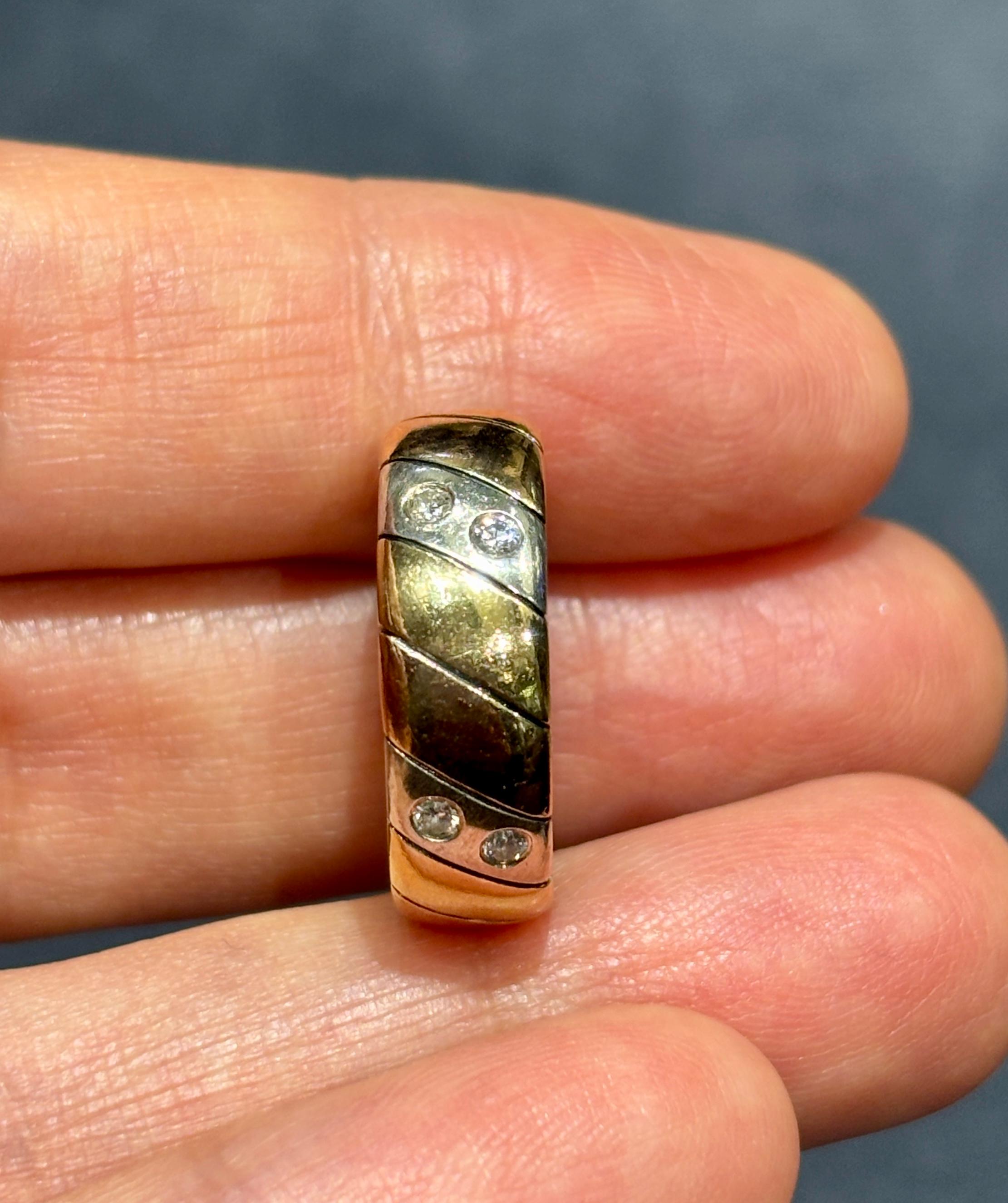 VCA silver, yellow and rose gold engagement ring with diamonds For Sale 1