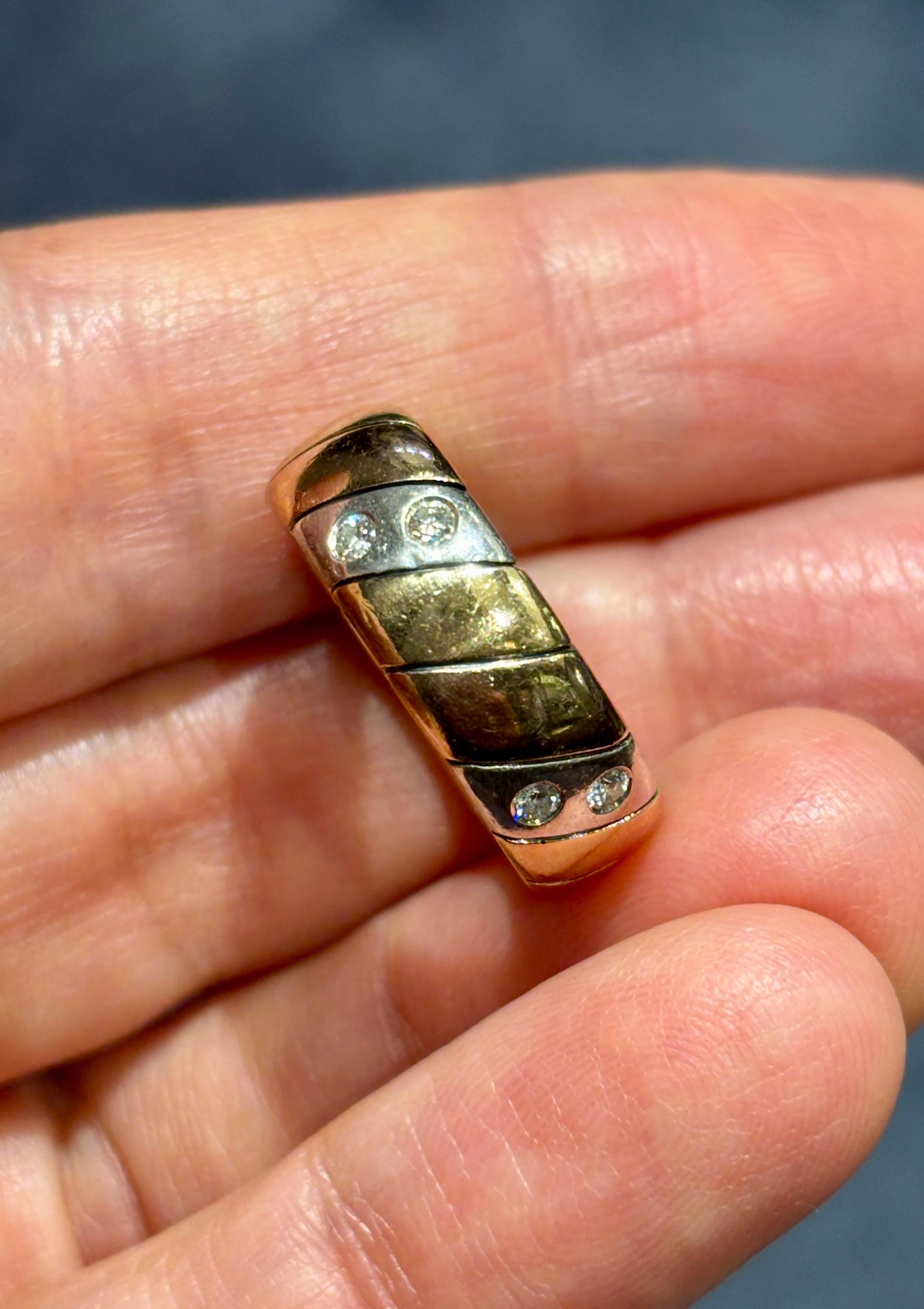 VCA silver, yellow and rose gold engagement ring with diamonds For Sale 2