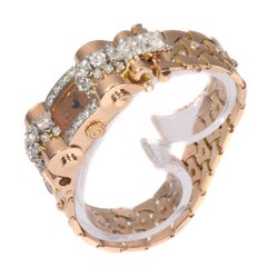 VCA Van Cleef & Arpels Vintage Retro Gold Diamond Pink Gold Ladies Watch