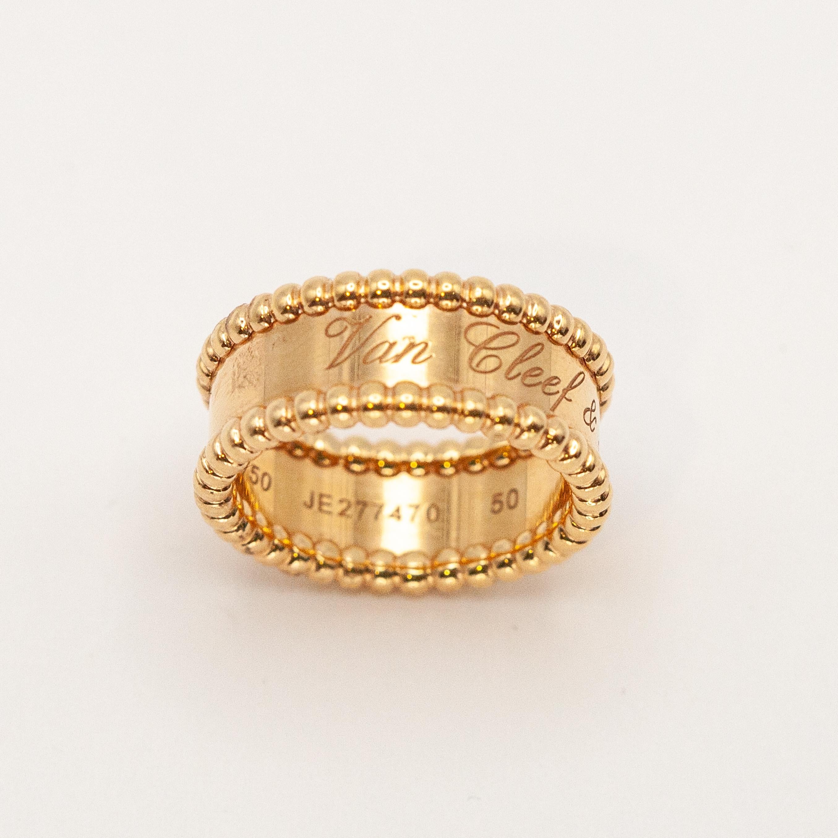 VCA VAN CLEEF & ARPELS 18K rose gold Perlée Band Ring For Sale 5