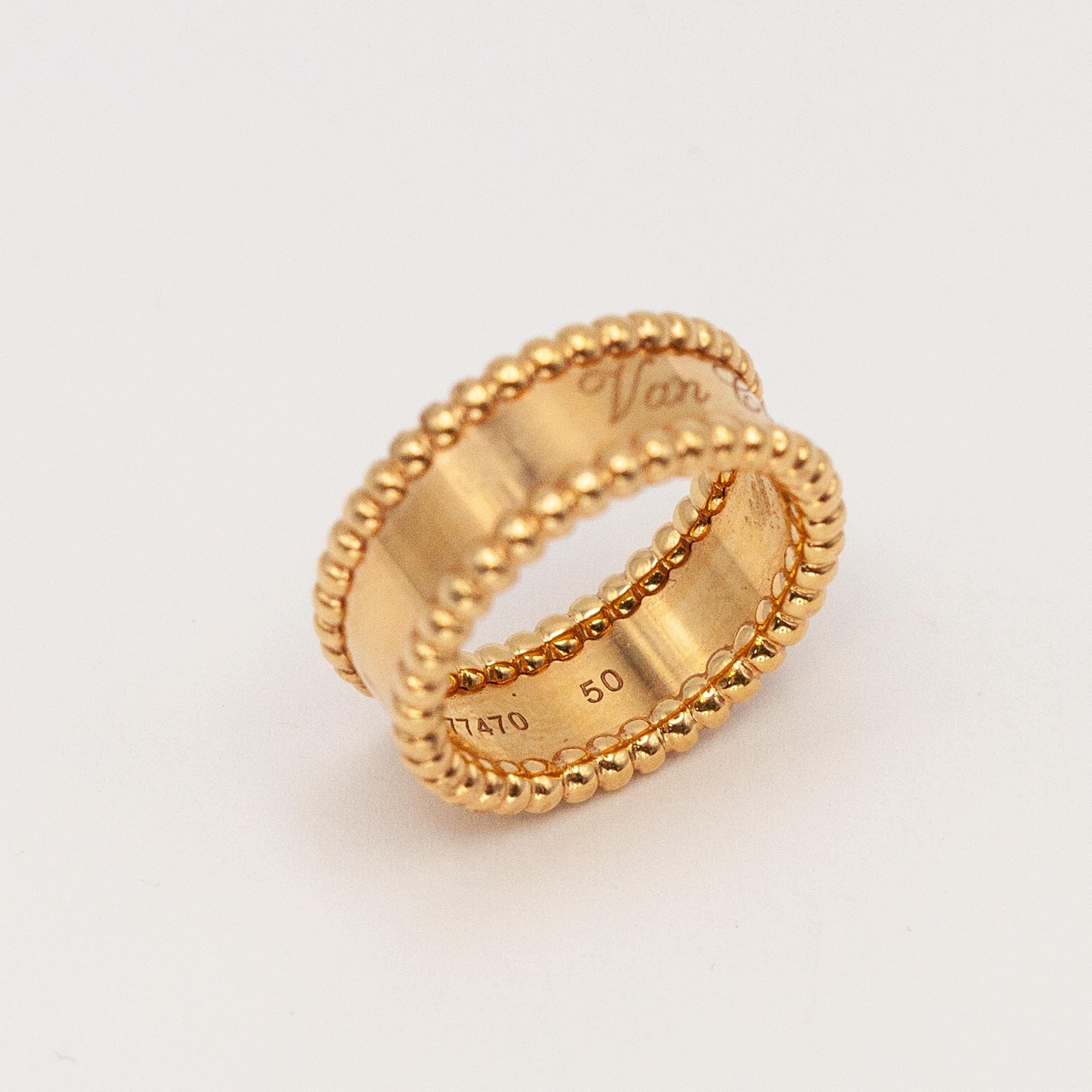 Modern VCA VAN CLEEF & ARPELS 18K rose gold Perlée Band Ring For Sale