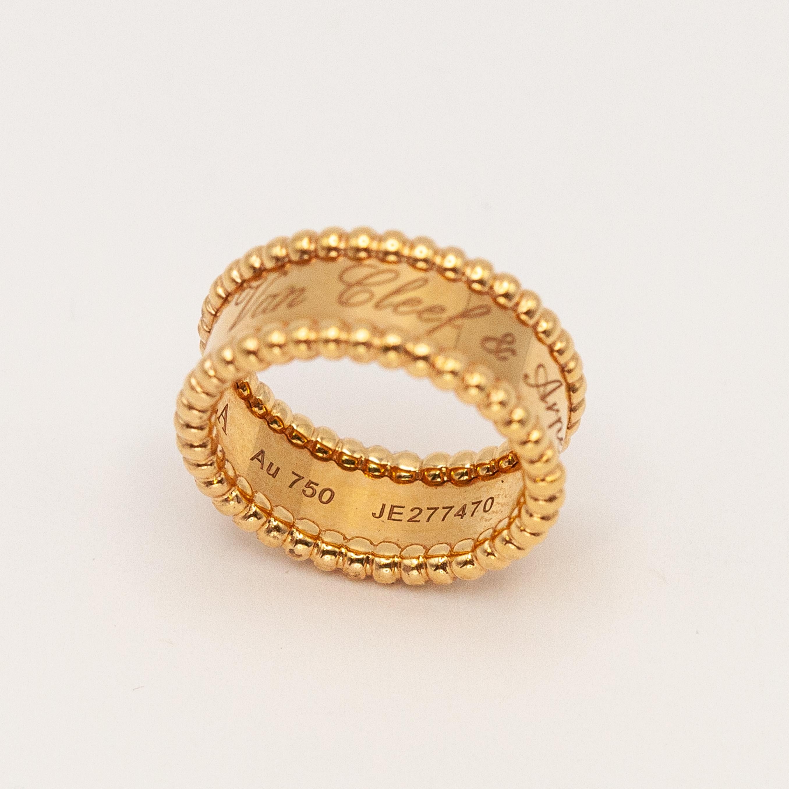 Women's or Men's VCA VAN CLEEF & ARPELS 18K rose gold Perlée Band Ring For Sale