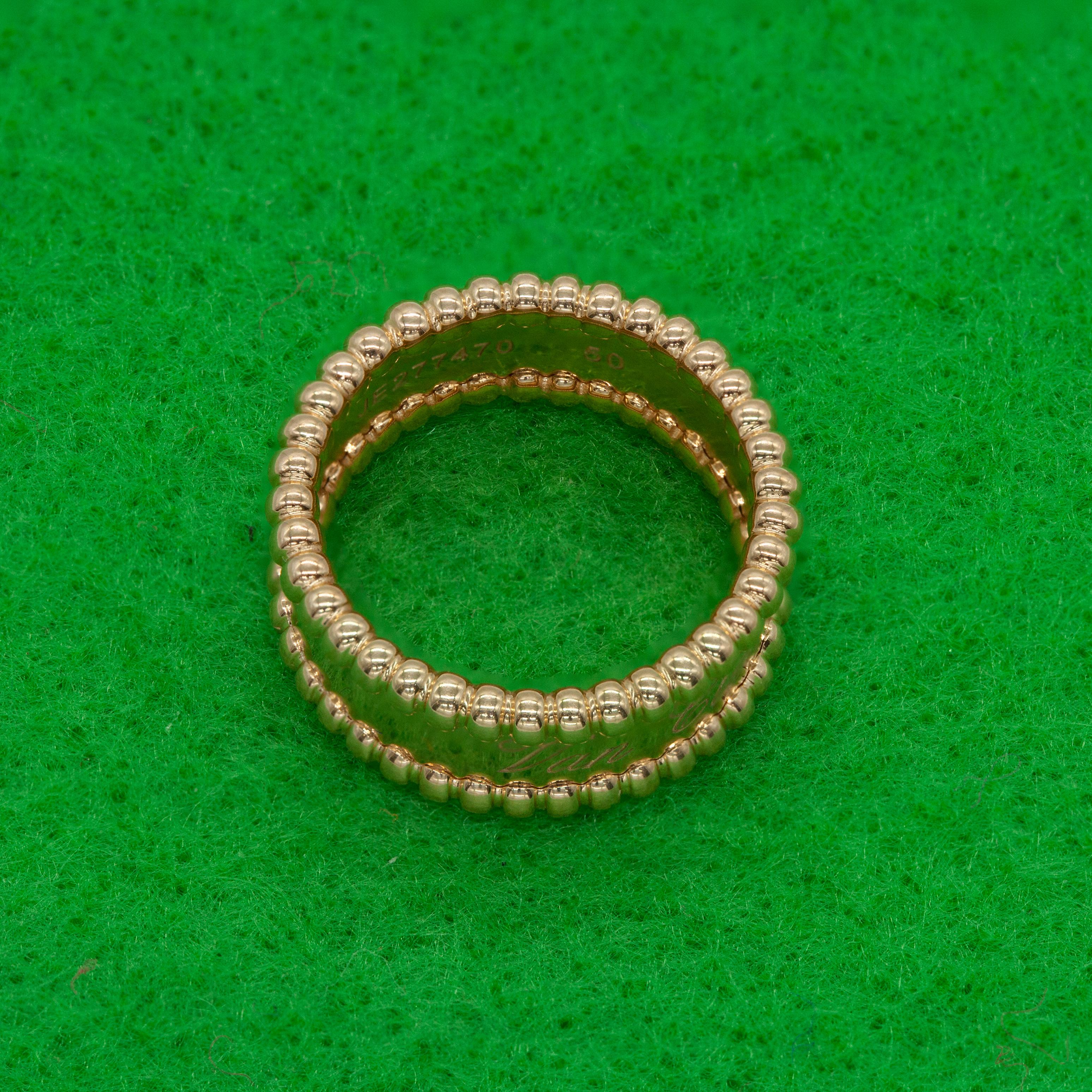 VCA VAN CLEEF & ARPELS 18K rose gold Perlée Band Ring For Sale 1