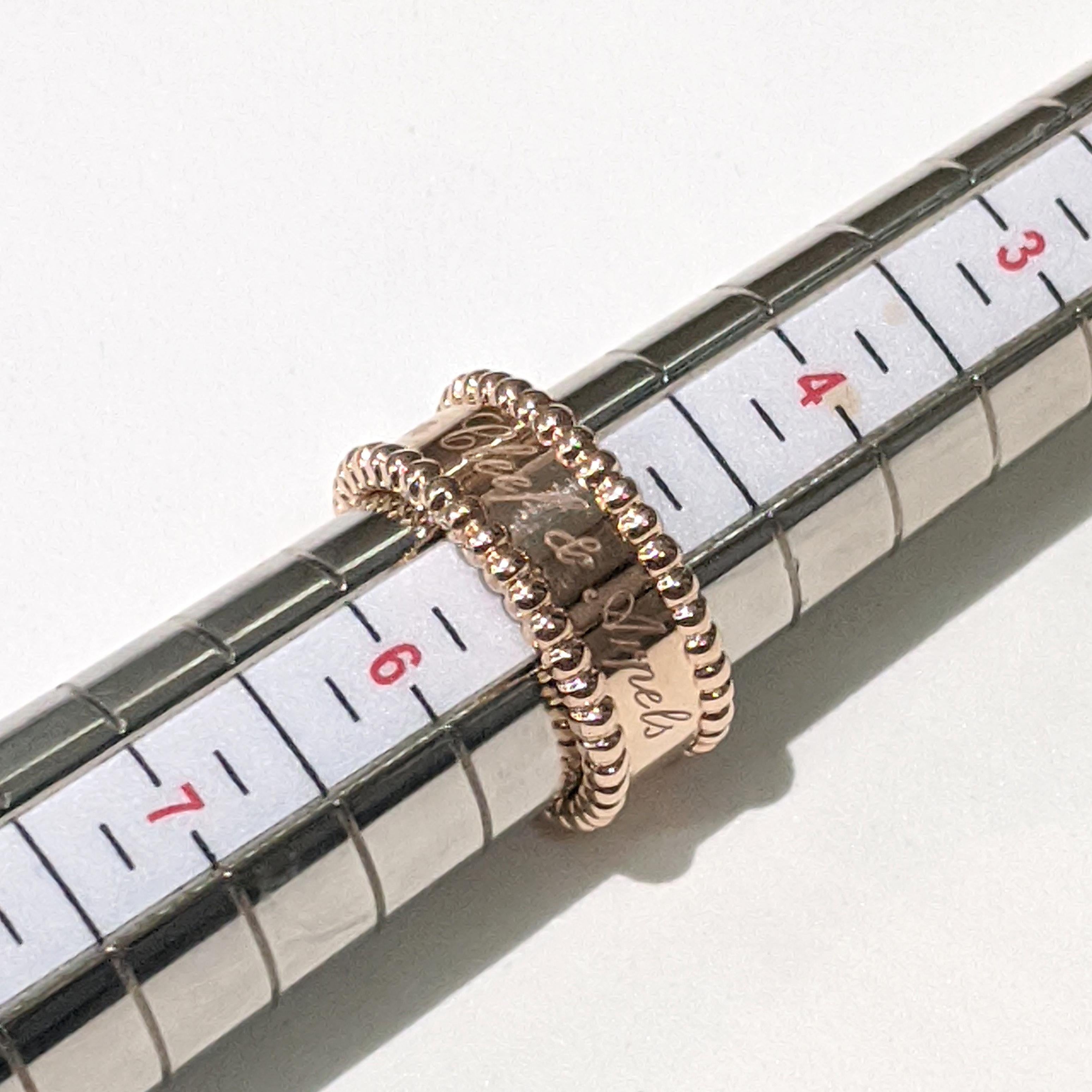 VCA VAN CLEEF & ARPELS 18K rose gold Perlée Band Ring For Sale 4