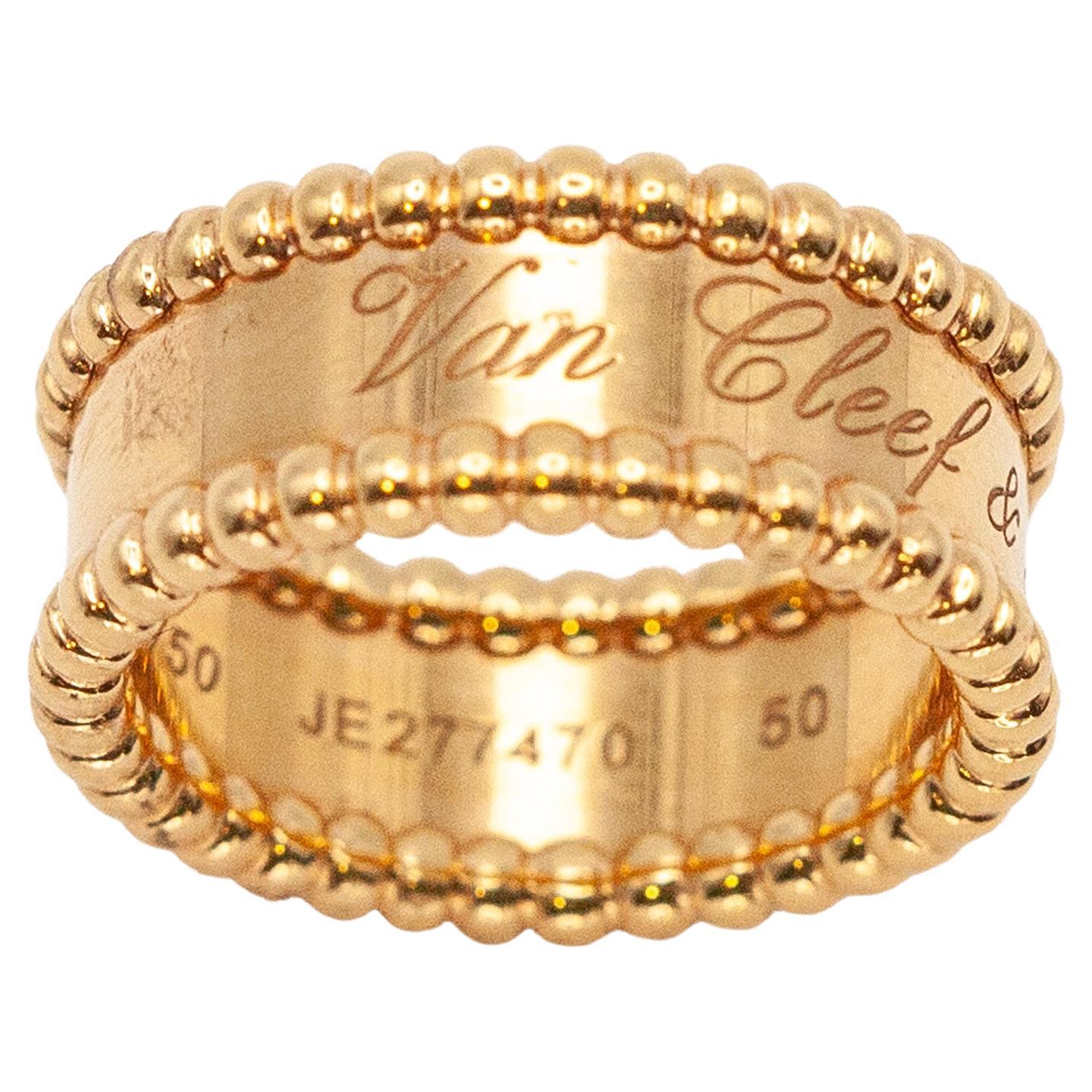VCA VAN CLEEF & ARPELS 18K rose gold Perlée Band Ring