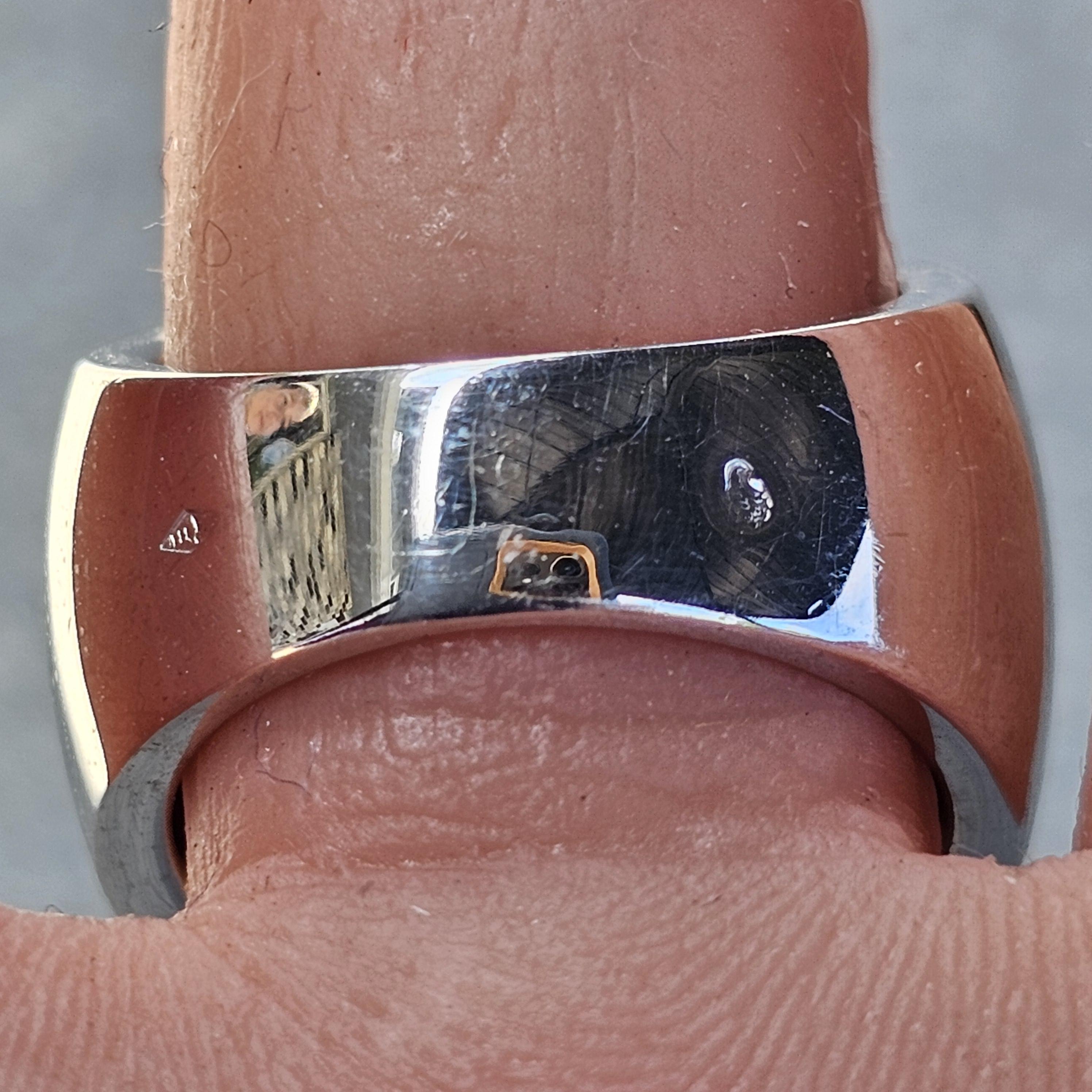 VCA Van Cleef & Arpels Bague incrustée de gris de Babylone Or blanc 18k 52 6.25 23.3g en vente 6
