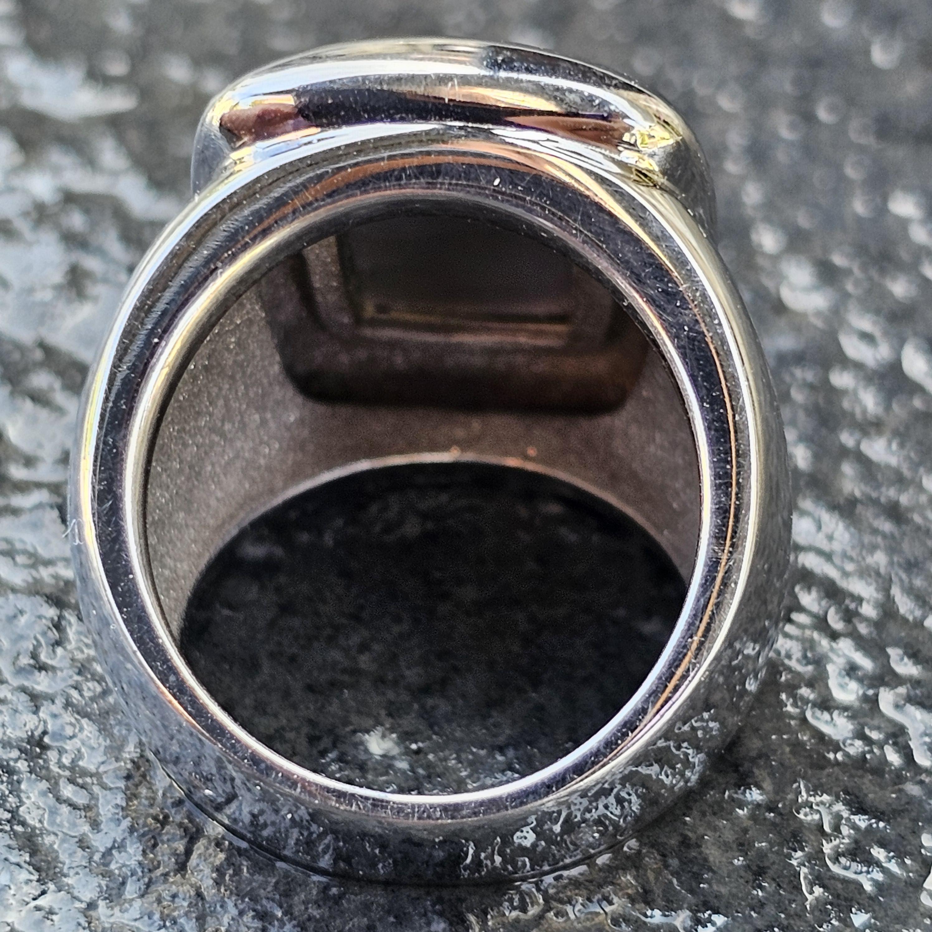 VCA Van Cleef & Arpels Bague incrustée de gris de Babylone Or blanc 18k 52 6.25 23.3g Pour femmes en vente