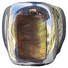 VCA Van Cleef & Arpels Bague incrustée de gris de Babylone Or blanc 18k 52 6.25 23.3g