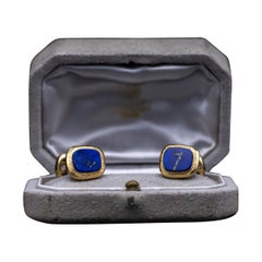 VCA Van Cleef & Arpels Georges Lenfant Boutons de manchette en or jaune et lapis-lazuli des années 1960