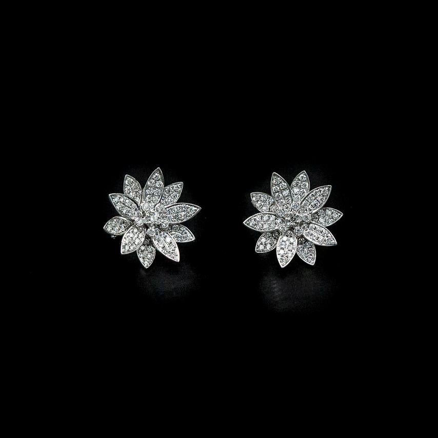 VCA Pendientes Van Cleef & Arpels Loto Diamante Oro Blanco Nueva York Caja Papeles Corte redondo