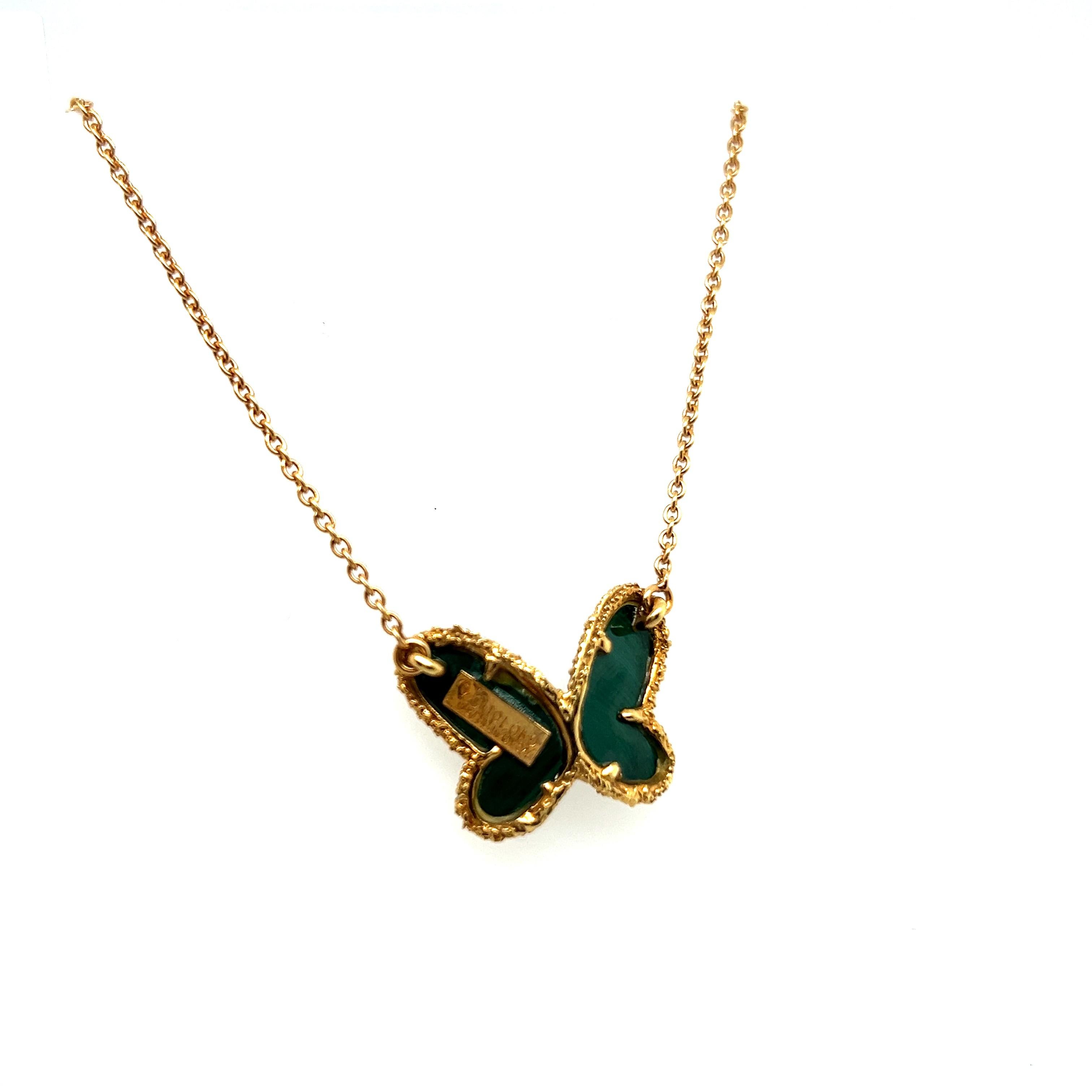 Modern VCA Vintage Alhambra Pendant Necklace with Malachite & Diamonds in 18 Karat Gold For Sale