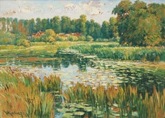 Nenúfares, paisaje de verano impresionista de Praga