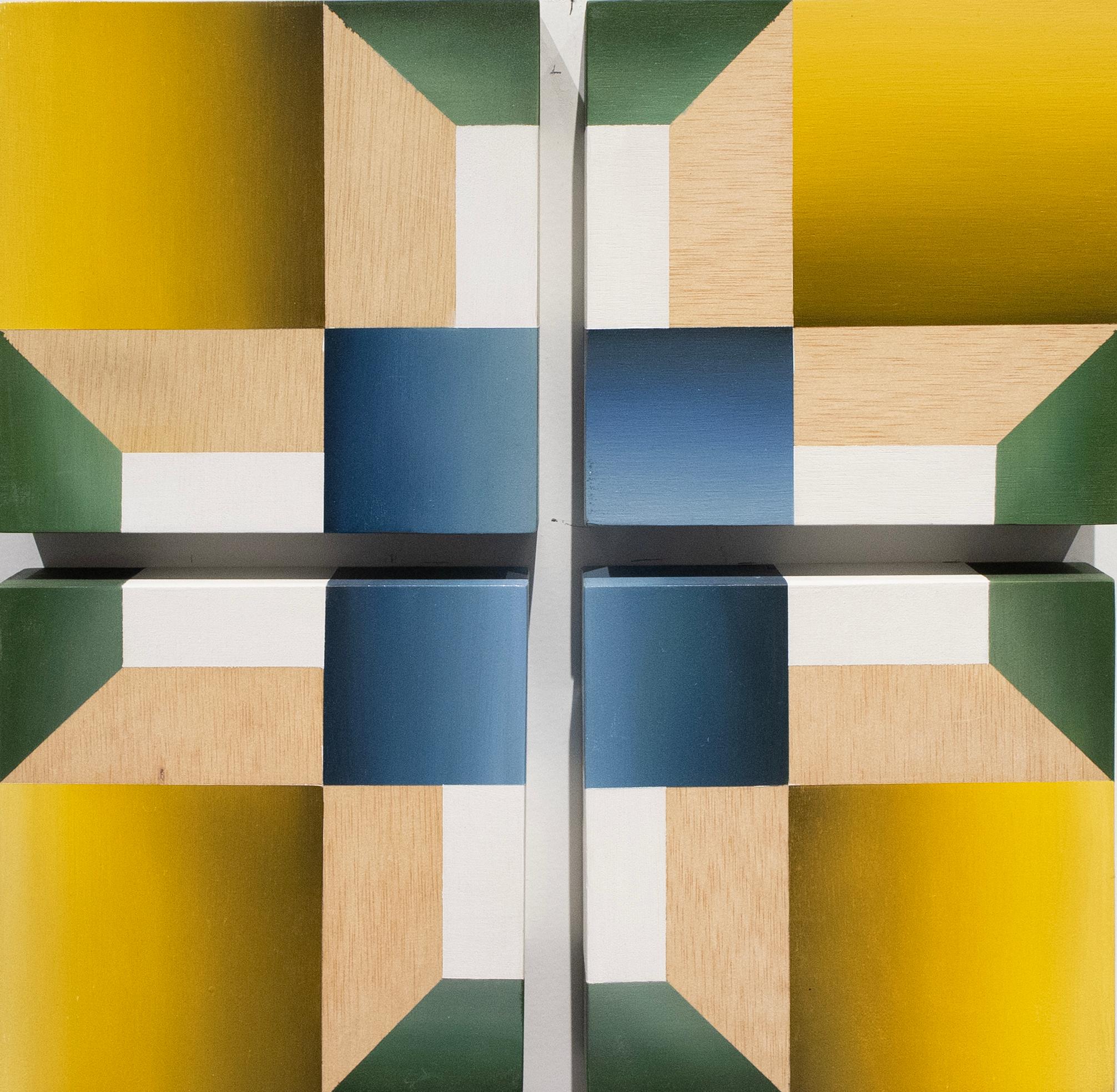 Abstract Painting Víctor Pérez-Porro - Geometric-Kaleidoscopic 1 - 21e siècle, peinture à l'huile, abstraction géométrique