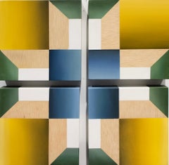 Geometric-Kaleidoscopic 1 - 21e siècle, peinture à l'huile, abstraction géométrique