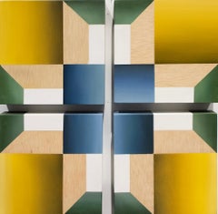 Geometrico-caleidoscopico 1 - 21° secolo, Pittura a olio, Astrazione geometrica