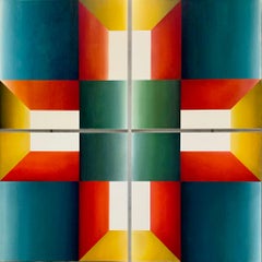 Geometric-Kaleidoscopic 2 - 21e siècle, peinture à l'huile, abstraction géométrique