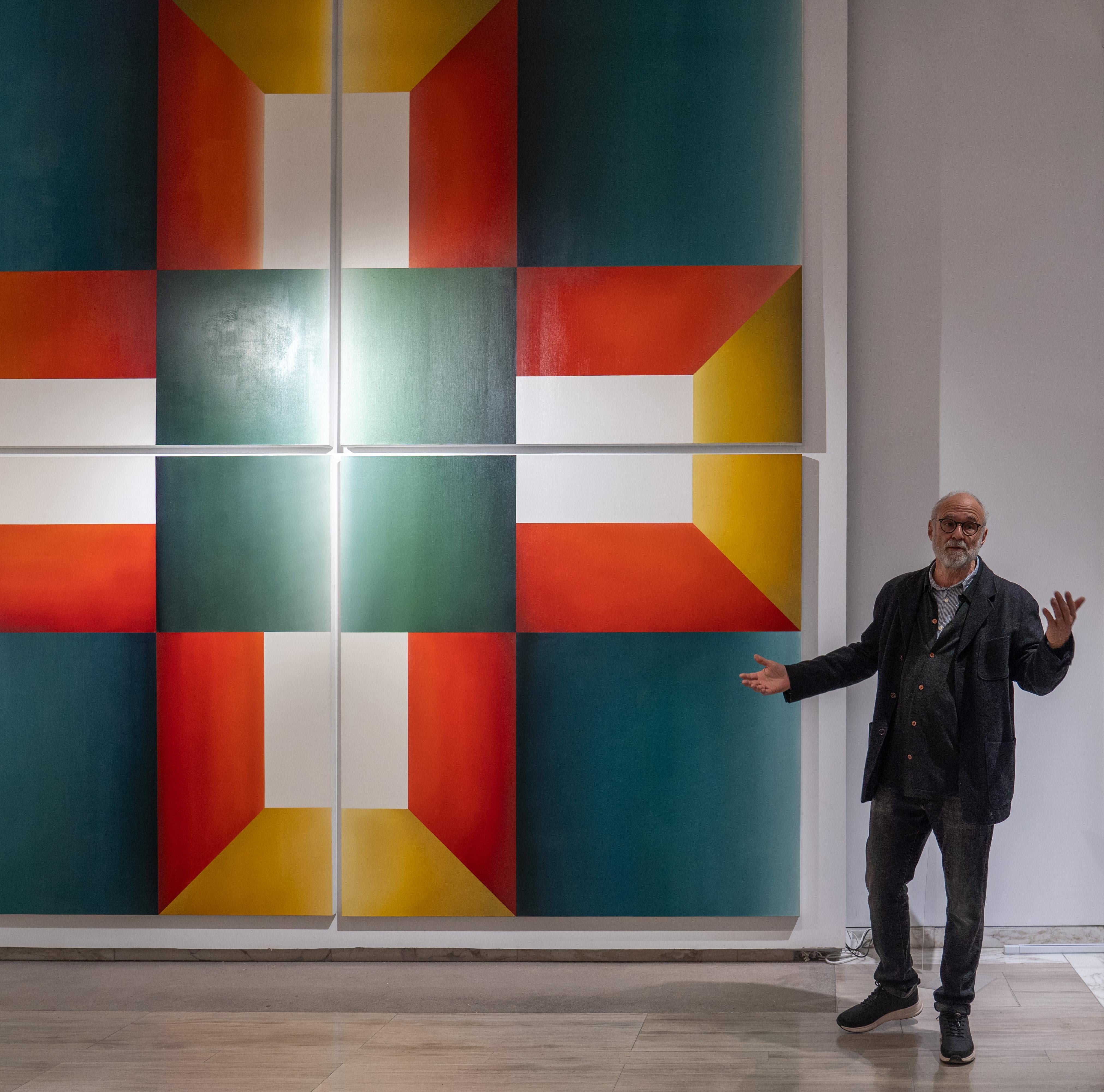 Geometric-Kaleidoscopic 2 - 21e siècle, peinture à l'huile, abstraction géométrique en vente 1