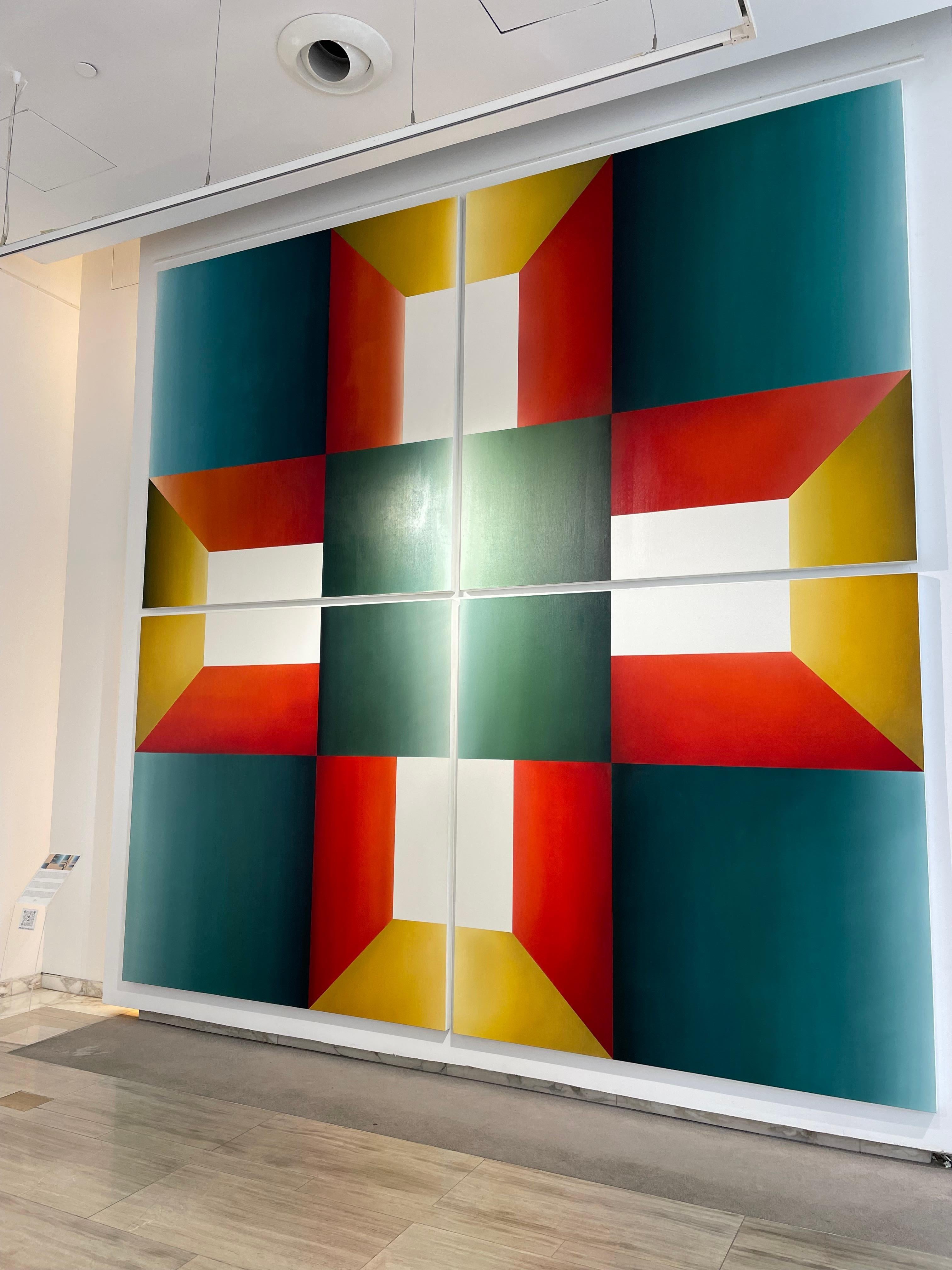 Geometric-Kaleidoscopic 2 - 21e siècle, peinture à l'huile, abstraction géométrique en vente 3