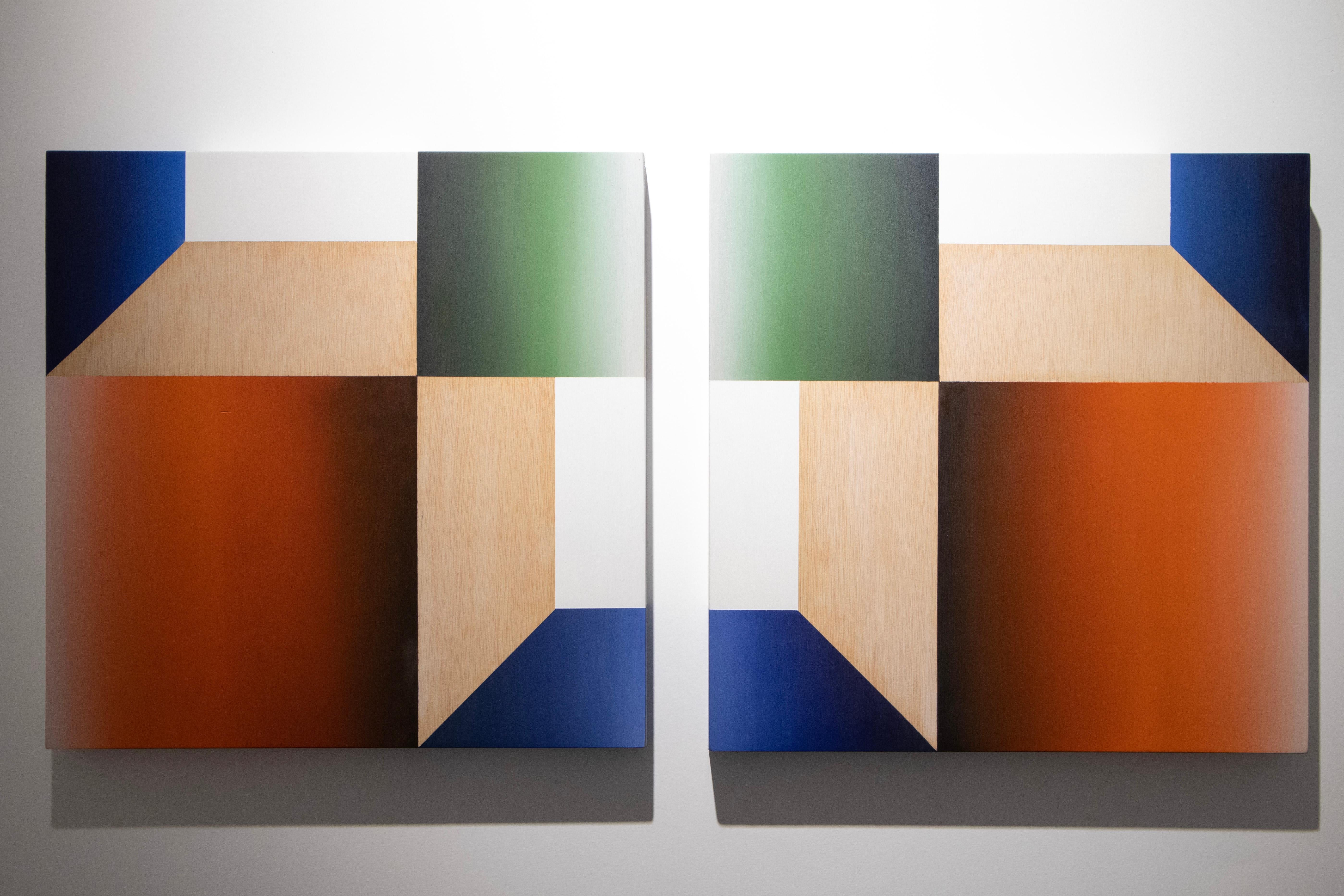 Abstract Painting Víctor Pérez-Porro - Geometric-View-SW3+SW4 - 21e siècle, peinture à l'huile, abstraction géométrique
