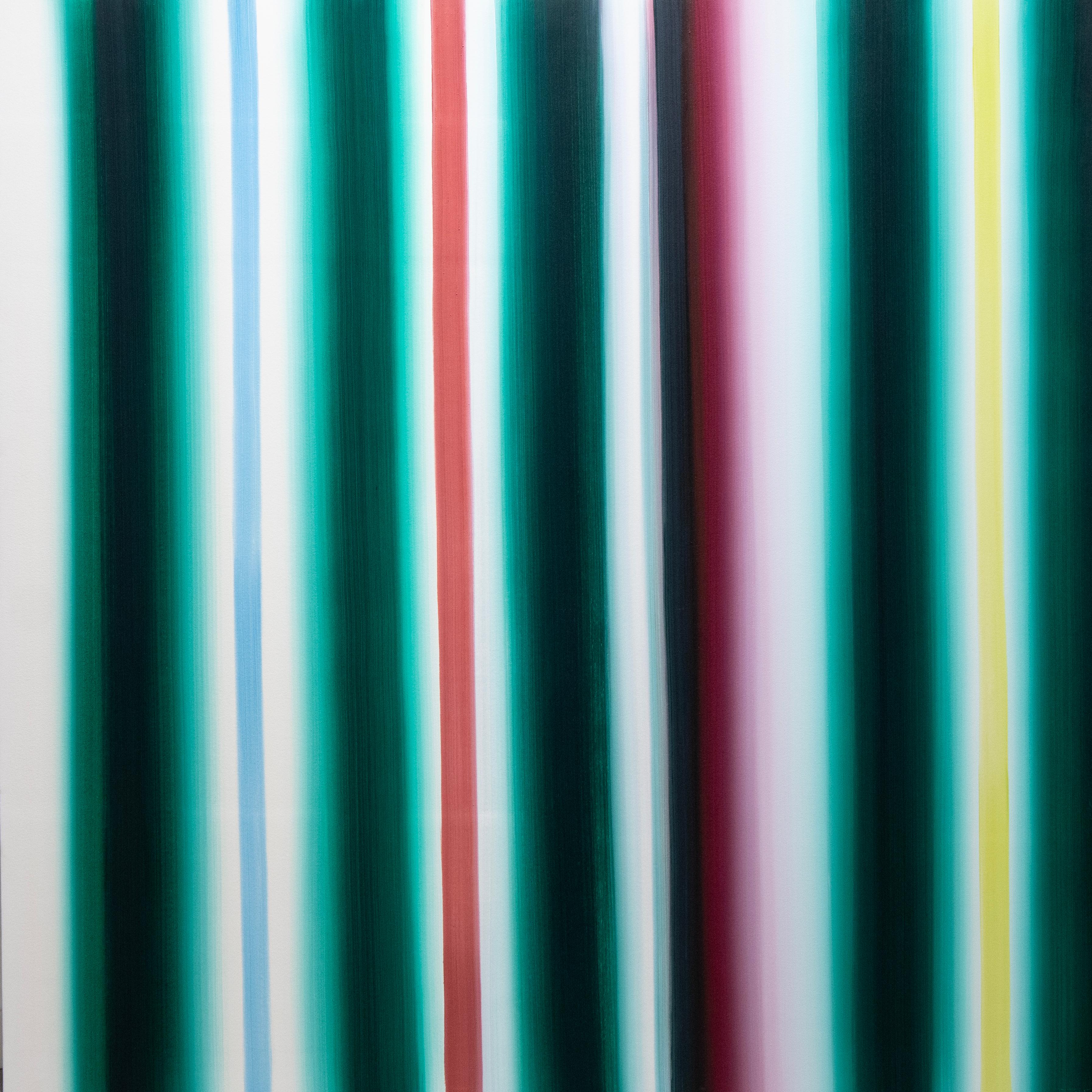 Abstract Painting Víctor Pérez-Porro - Tableau SW 7 Bleuir Lines 2 - 21e siècle, peinture à l'huile, abstraction géométrique