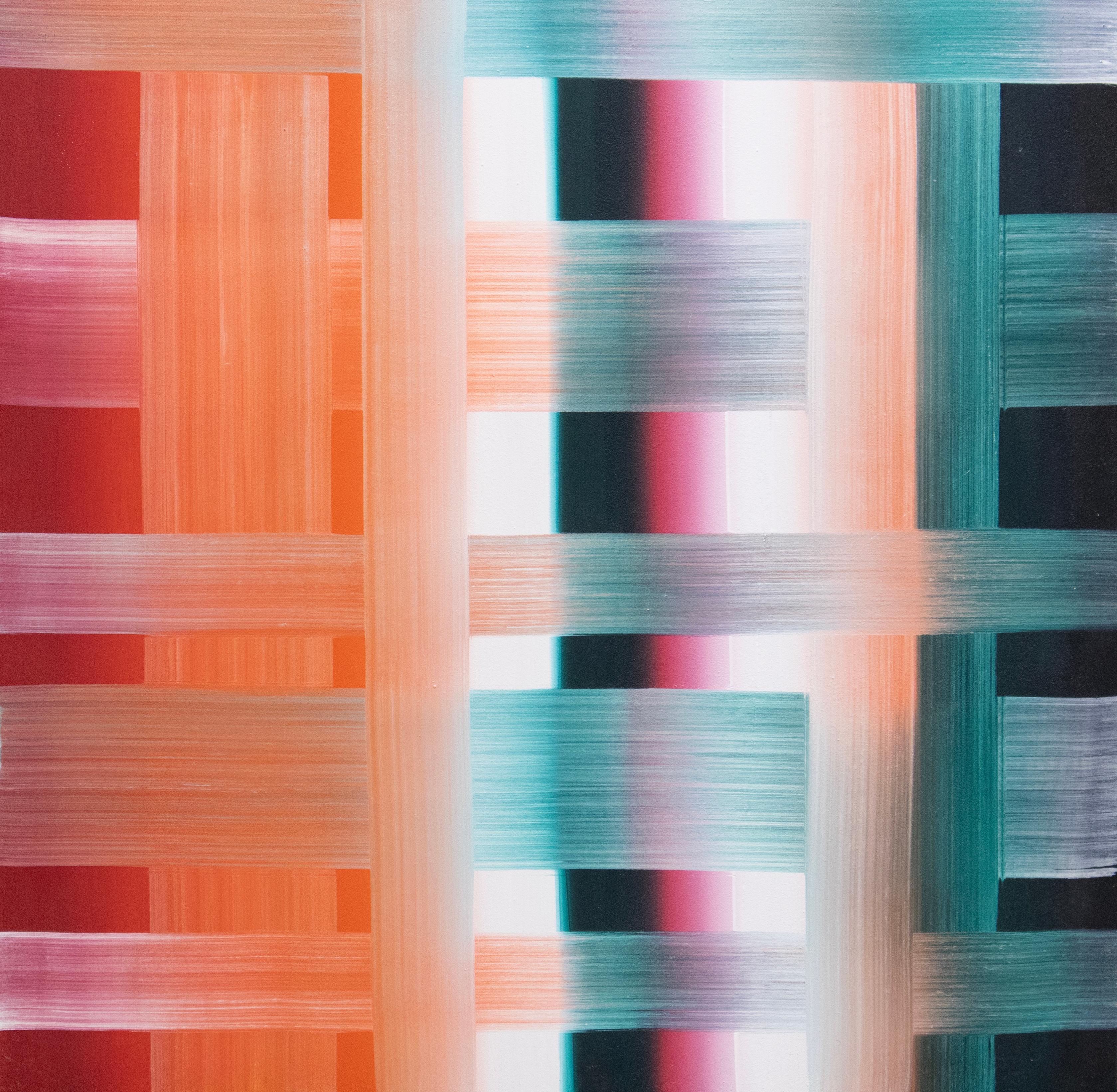 Víctor Pérez-Porro Abstract Painting – SW5 - Blur & Grid - 21. Jahrhundert, Ölgemälde, Geometrische Abstraktion