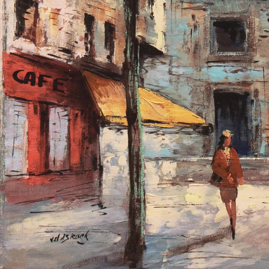 Montmartre in primavera', Parigi, Place du Tertre, Basilica del Sacro Cuore - Painting di V.D. Bruck