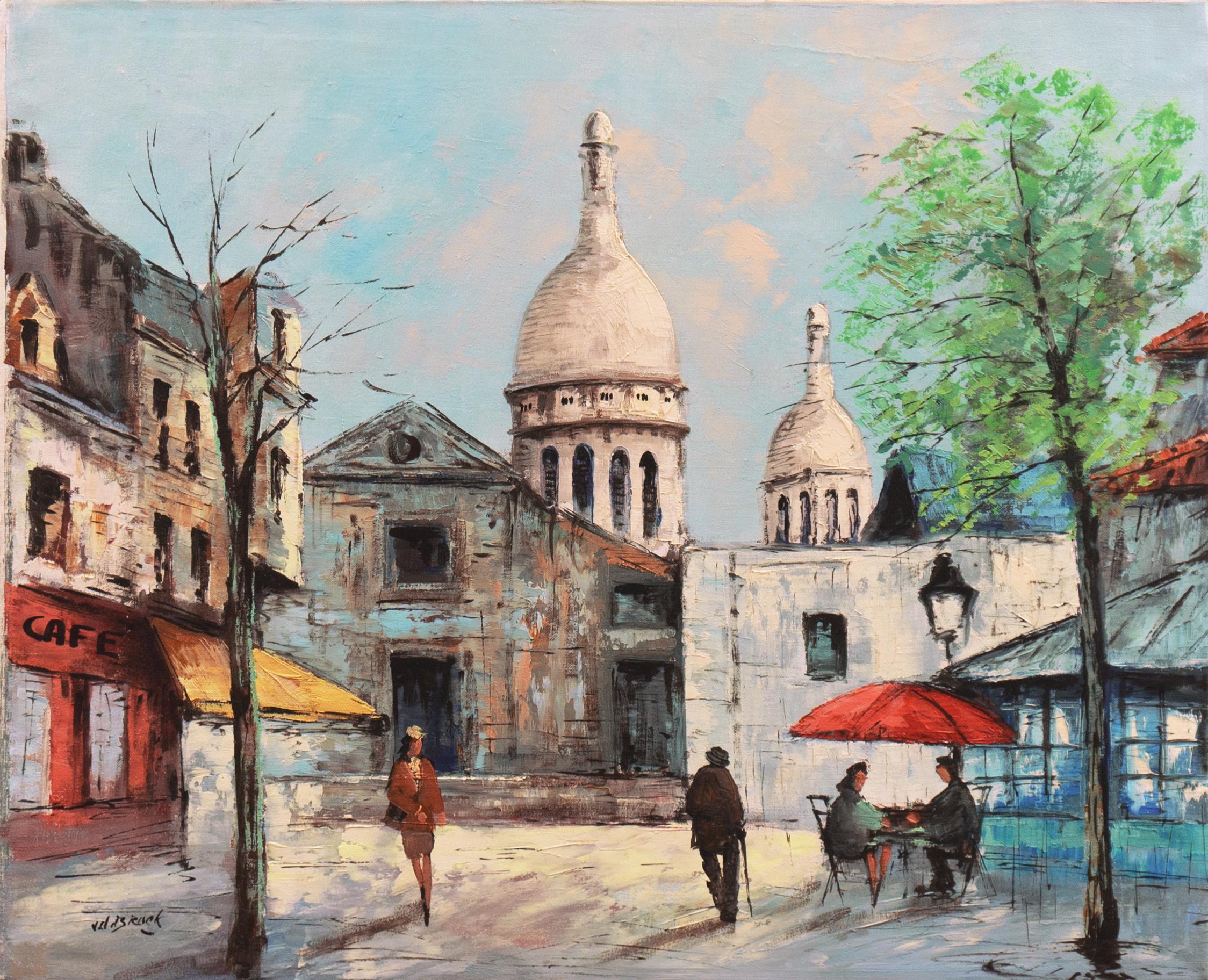 Montmartre en primavera", París, Place du Tertre, Basílica del Sagrado Corazón