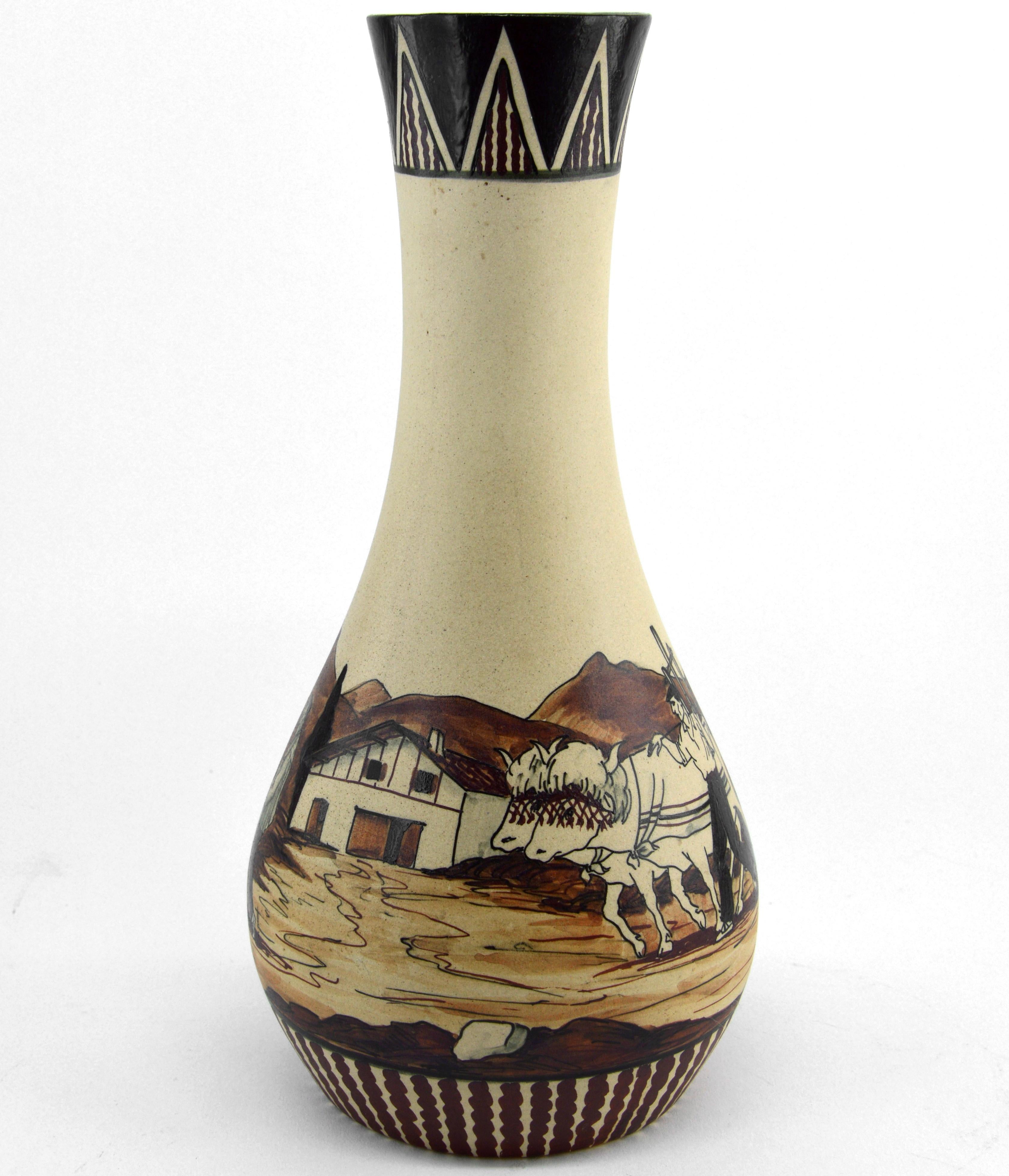 Art Deco Ve Ciboure Pair of Vases by Richard Le Corrone, Late 1940s