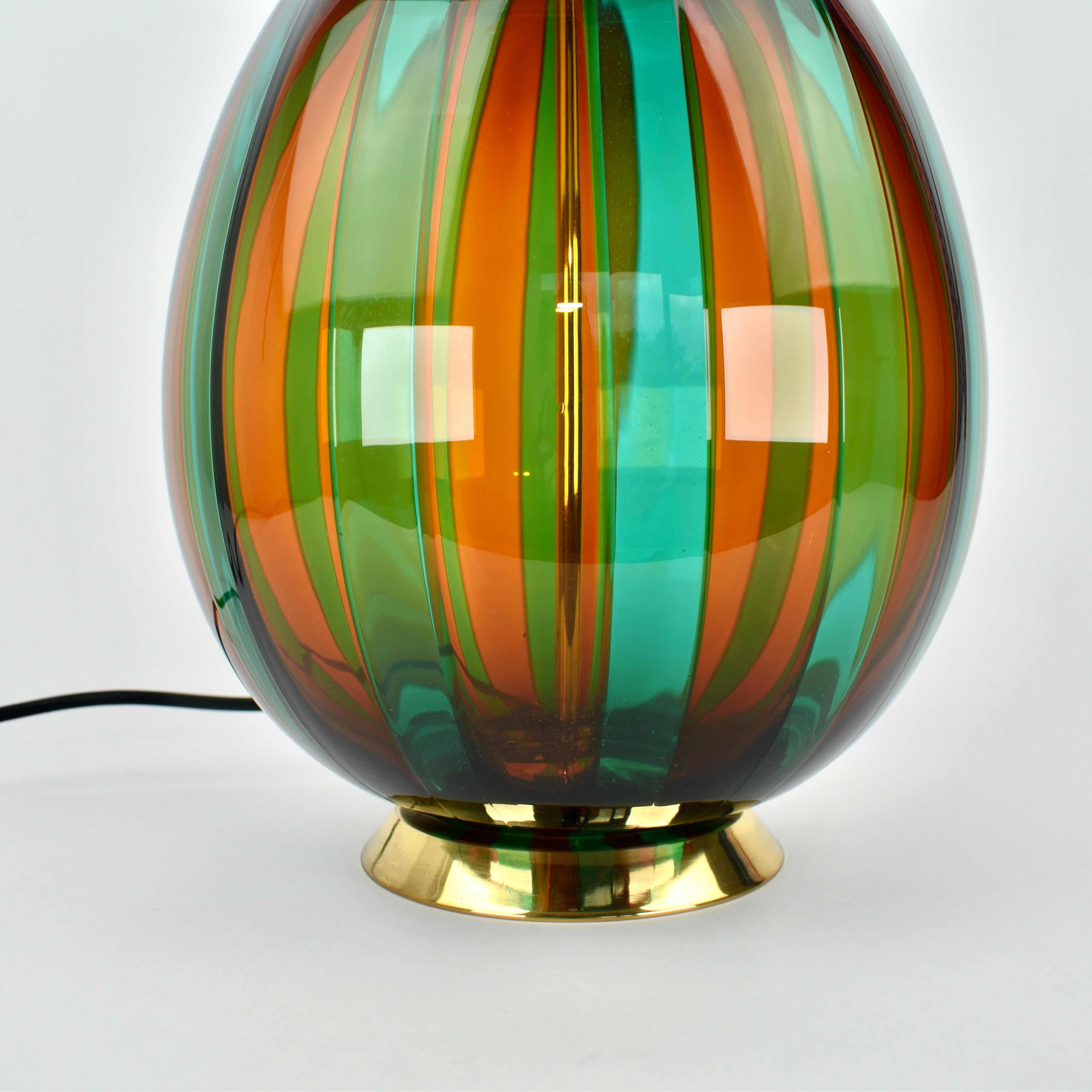 Italian VeArt Murano Vintage Glass Table Lamp For Sale