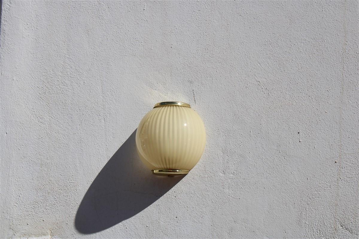 Late 20th Century Veart Round Wall Light Gold Murano glass Brass parts 1970s Italy For Sale