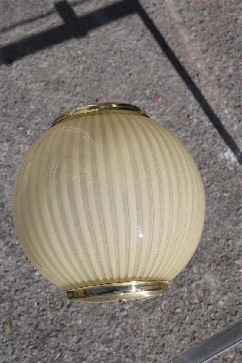 Murano Glass Veart Round Wall Light Gold Murano glass Brass parts 1970s Italy For Sale