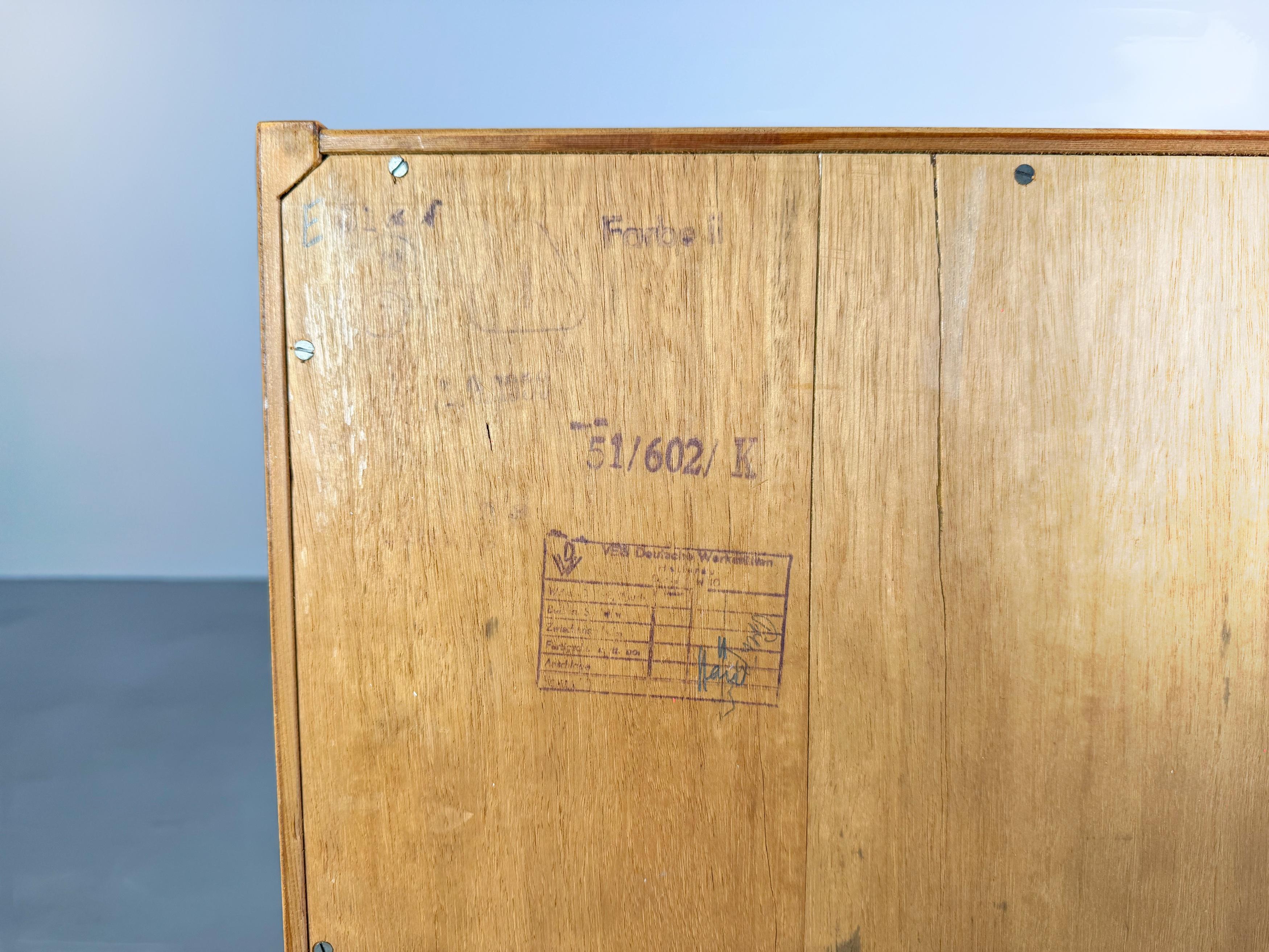 VEB DW Hellerau Sideboard 602 Midcentury Franz Ehrlich Eiche For Sale 2