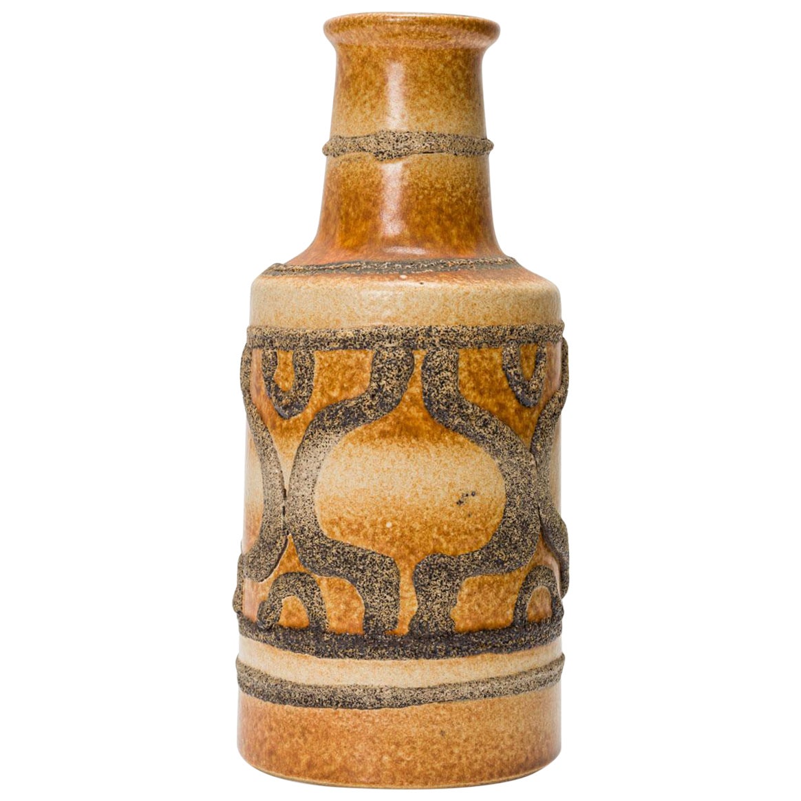 VEB Haldensleben Keramik East German Mid-Century Earthtone Glazed Ceramic Vase